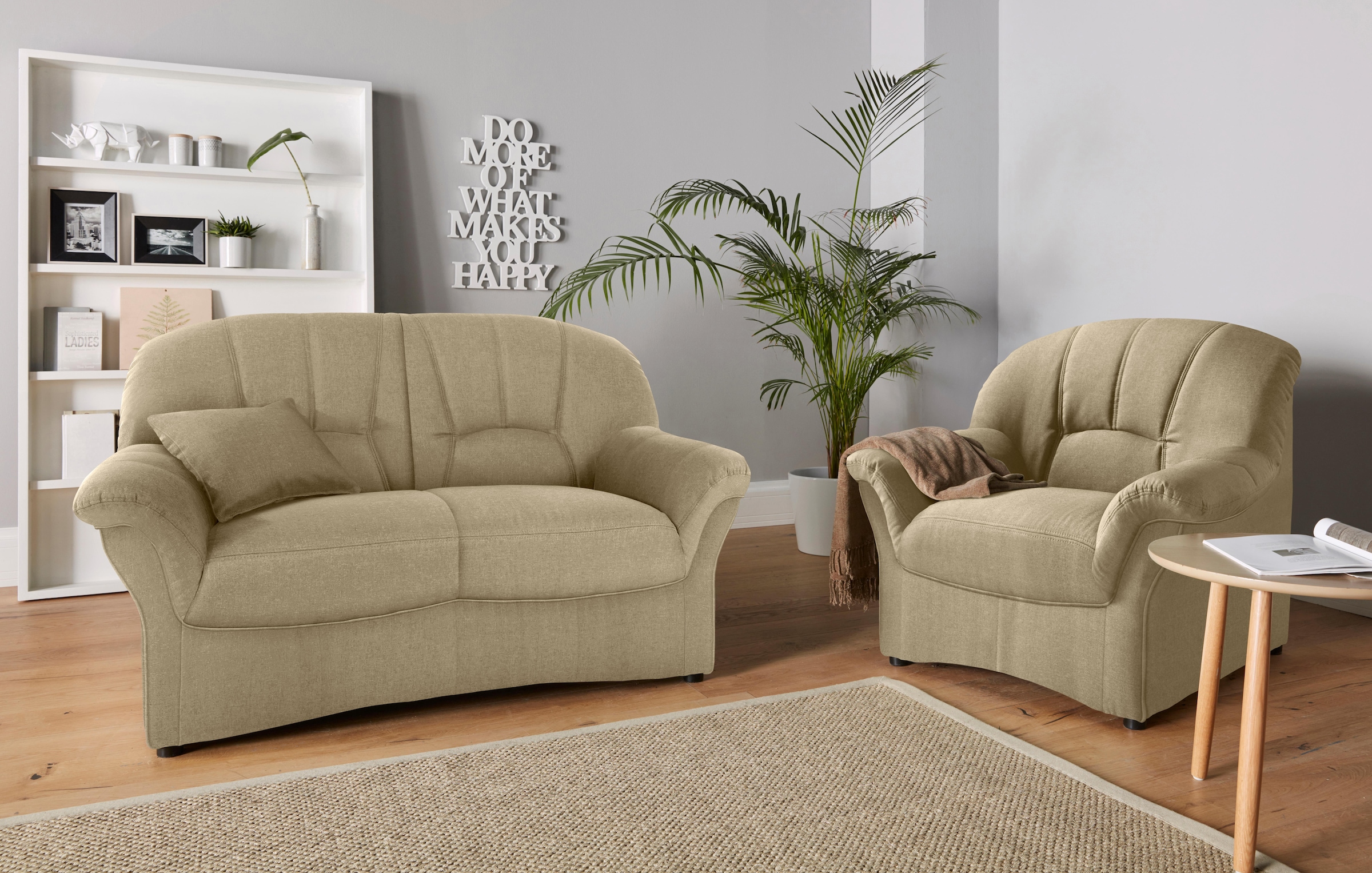 DOMO collection Fauteuil »Bahia zeitlos, elegant mit bequemen Armlehnen« inklusive Federkern