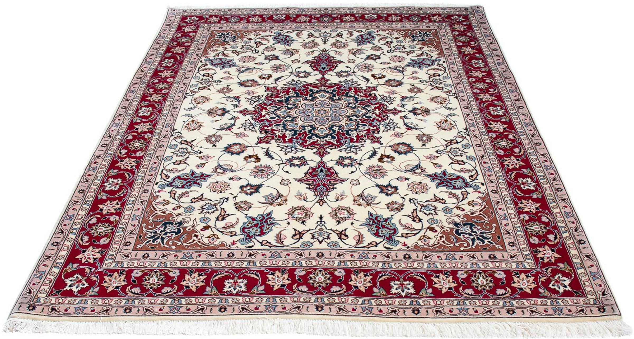 Image of morgenland Orientteppich »Perser - Täbriz - Royal - 200 x 149 cm - beige«, rechteckig, 7 mm Höhe, Wohnzimmer, Handgeknüpft, Einzelstück mit Zertifikat bei Ackermann Versand Schweiz