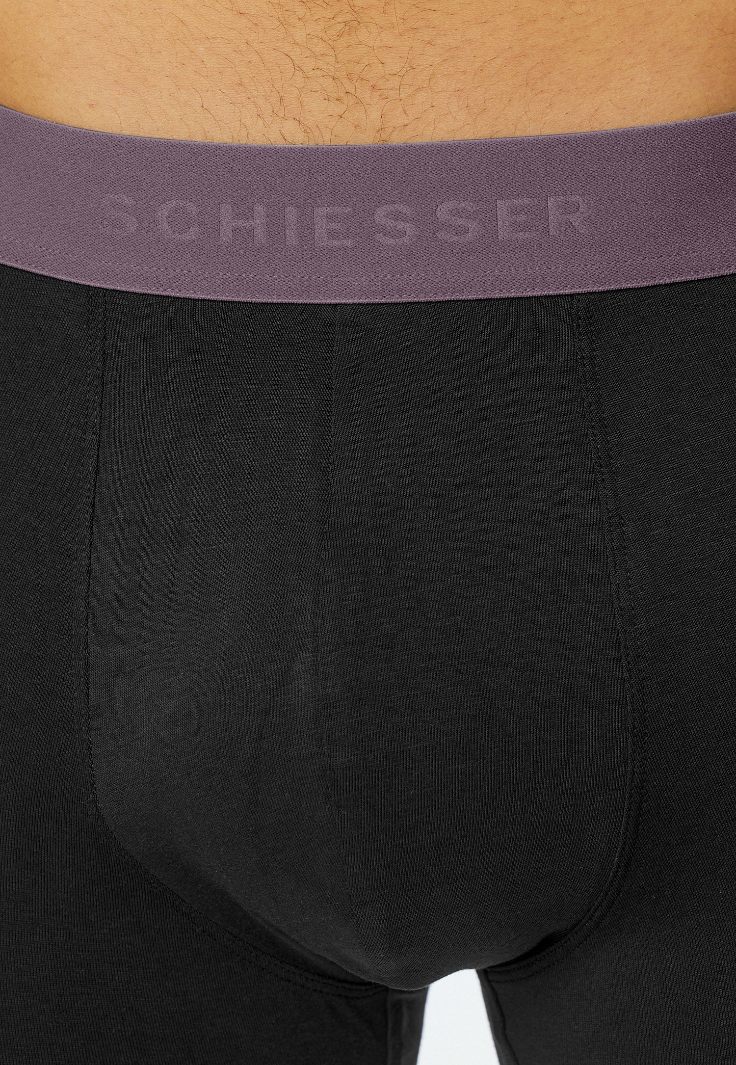 Schiesser Lange Unterhose »95/5 Multipacks« 2er Pack,  mit farblich abgesetztem, sportlichem Logo-Webgummibund