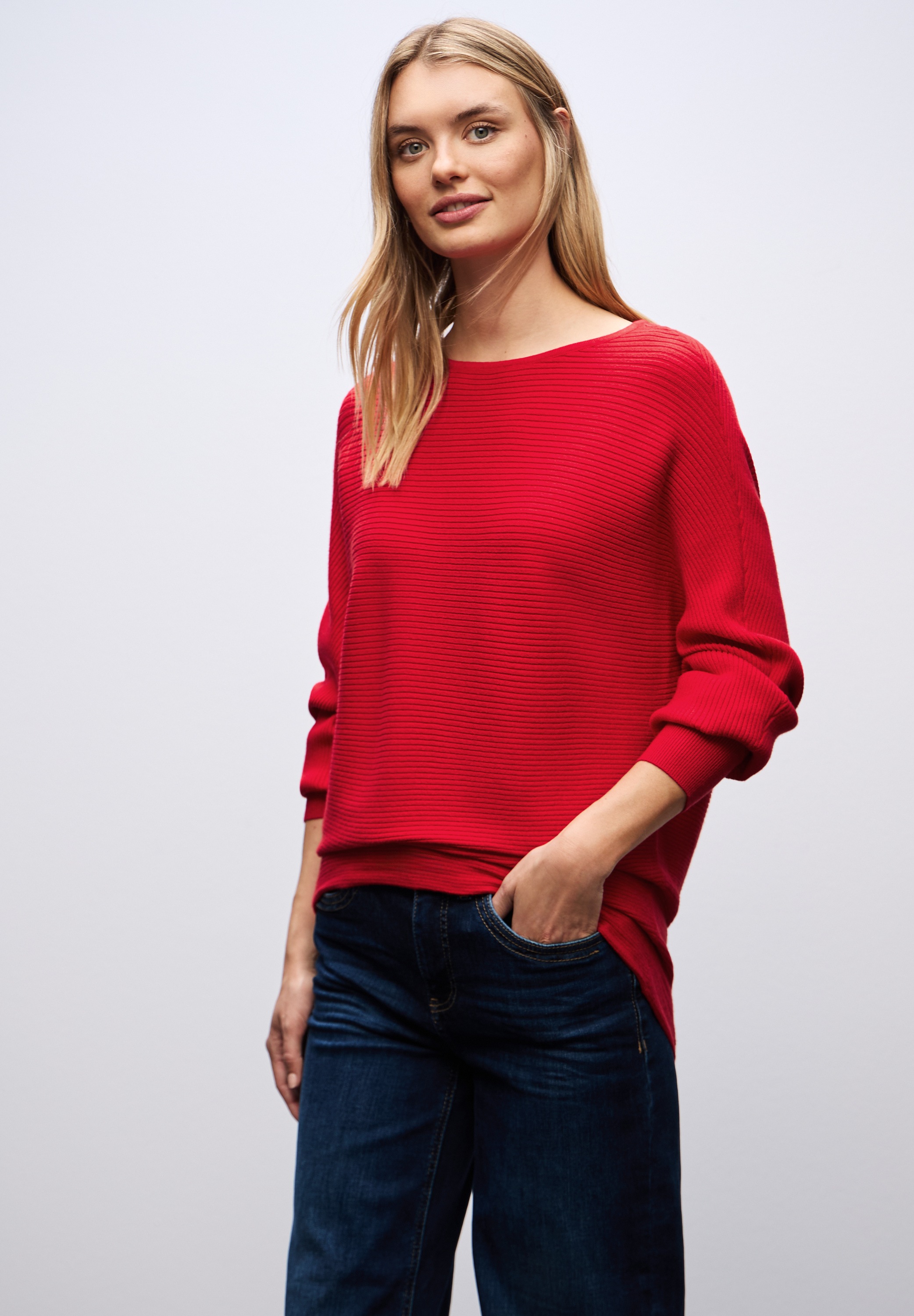 Image of STREET ONE Strickpullover mit feiner Struktur und weitem Schnitt