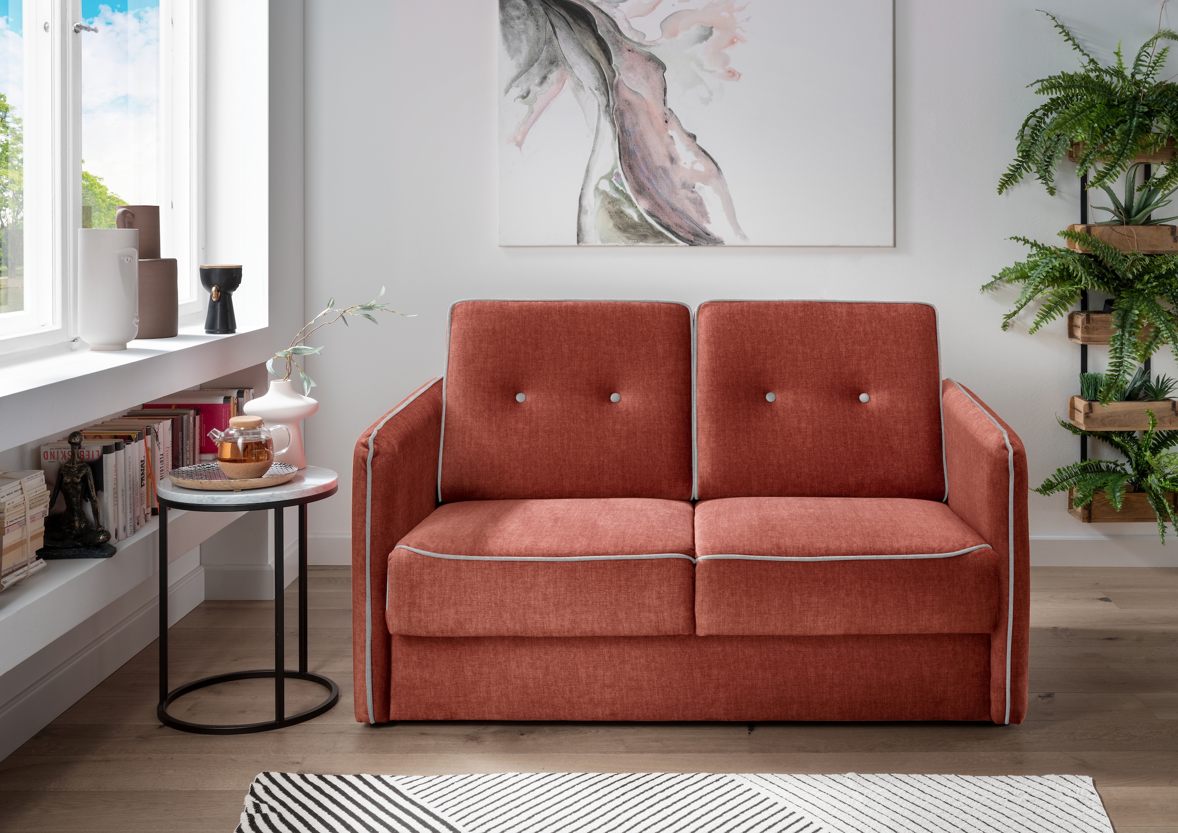 Home affaire Schlafsofa »Merina«, mit zweigeteilter Bettfunktion, Auszug nach vorn, Federkern
