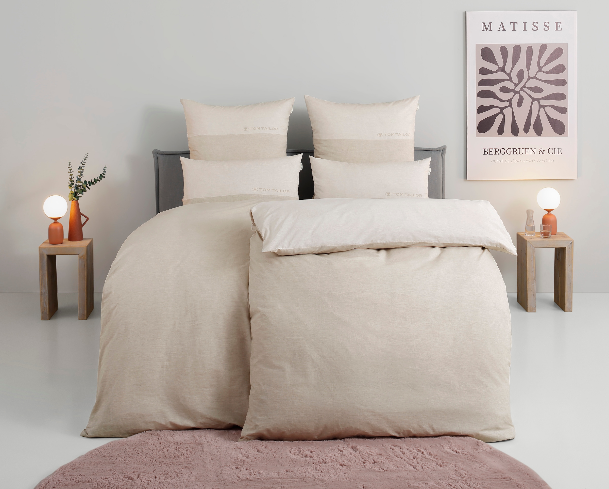TOM TAILOR HOME Linge de lit »Henry« 3 cuis Bettwäsche aus Baumwolle, mit GRATIS-Zugabe: Sporthandtuch