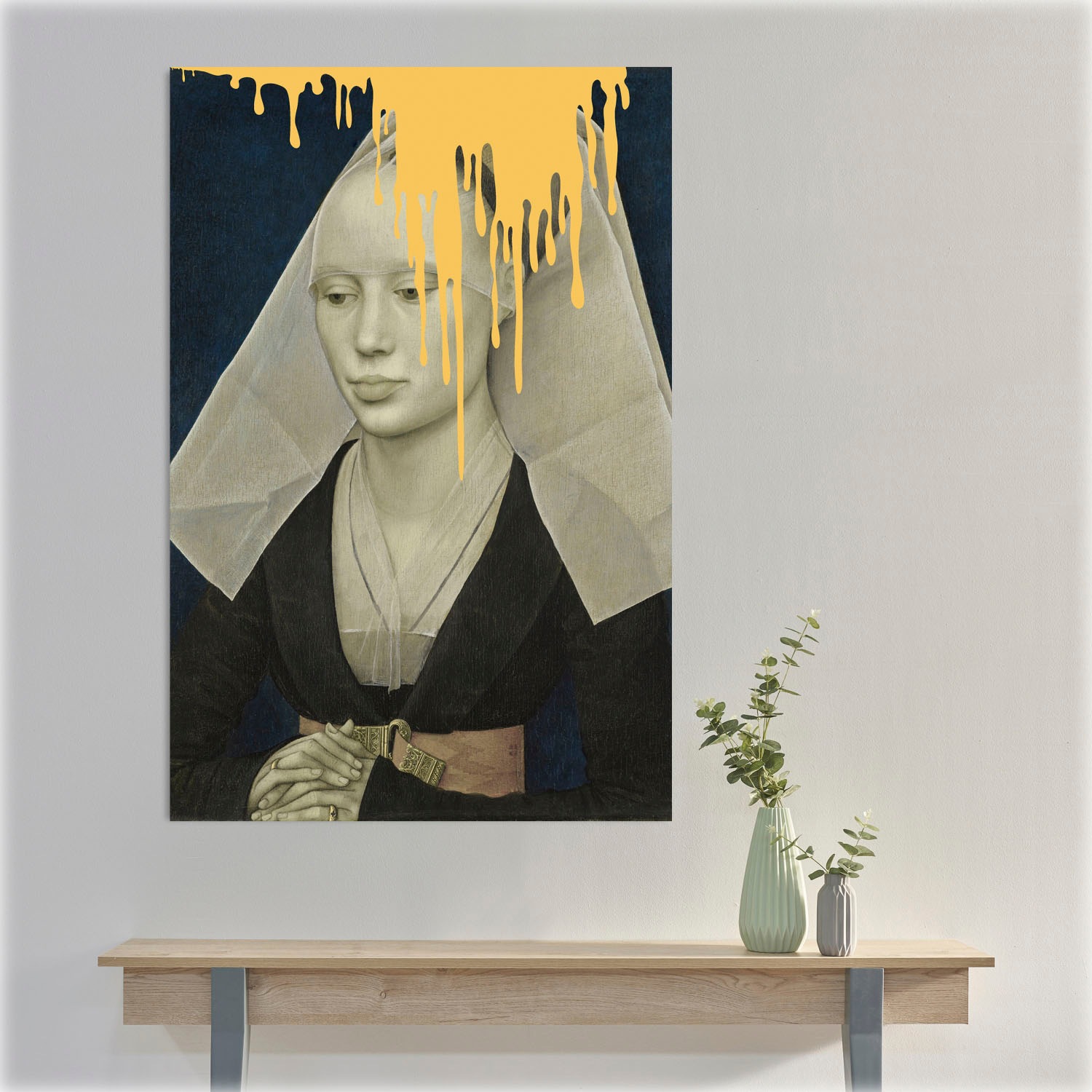 queence Acrylglasbild »Nonne mit Farbklecks« Bilder von Frauen | Formen | Frau | Gemälde | Historische Persönlichkeiten | Kirche | Kunst | Religion Fine Art-Print in Galeriequalität