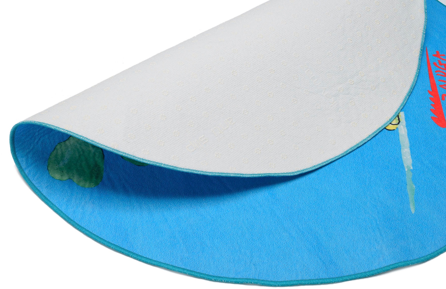 TABALUGA Kinderteppich »Drache Tabaluga Glück, hellblau«, rund, 4 mm Höhe, bedruckt, waschbar, Kinderzimmer