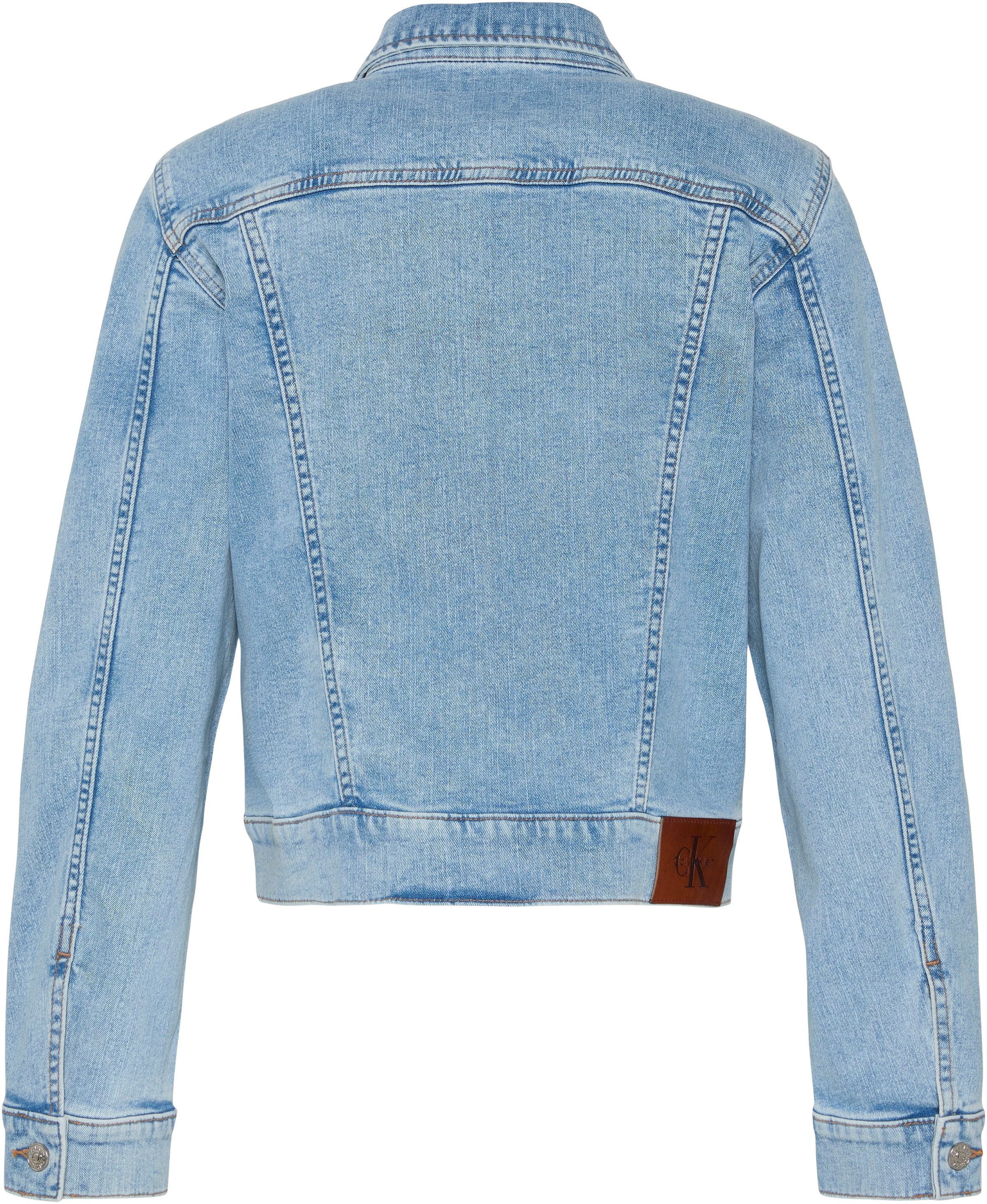 Calvin Klein Jeans Veste en jean »CLASSIC TRUCKER COASTAL LIGHT« sans capuche Coupe régulière avec col rond