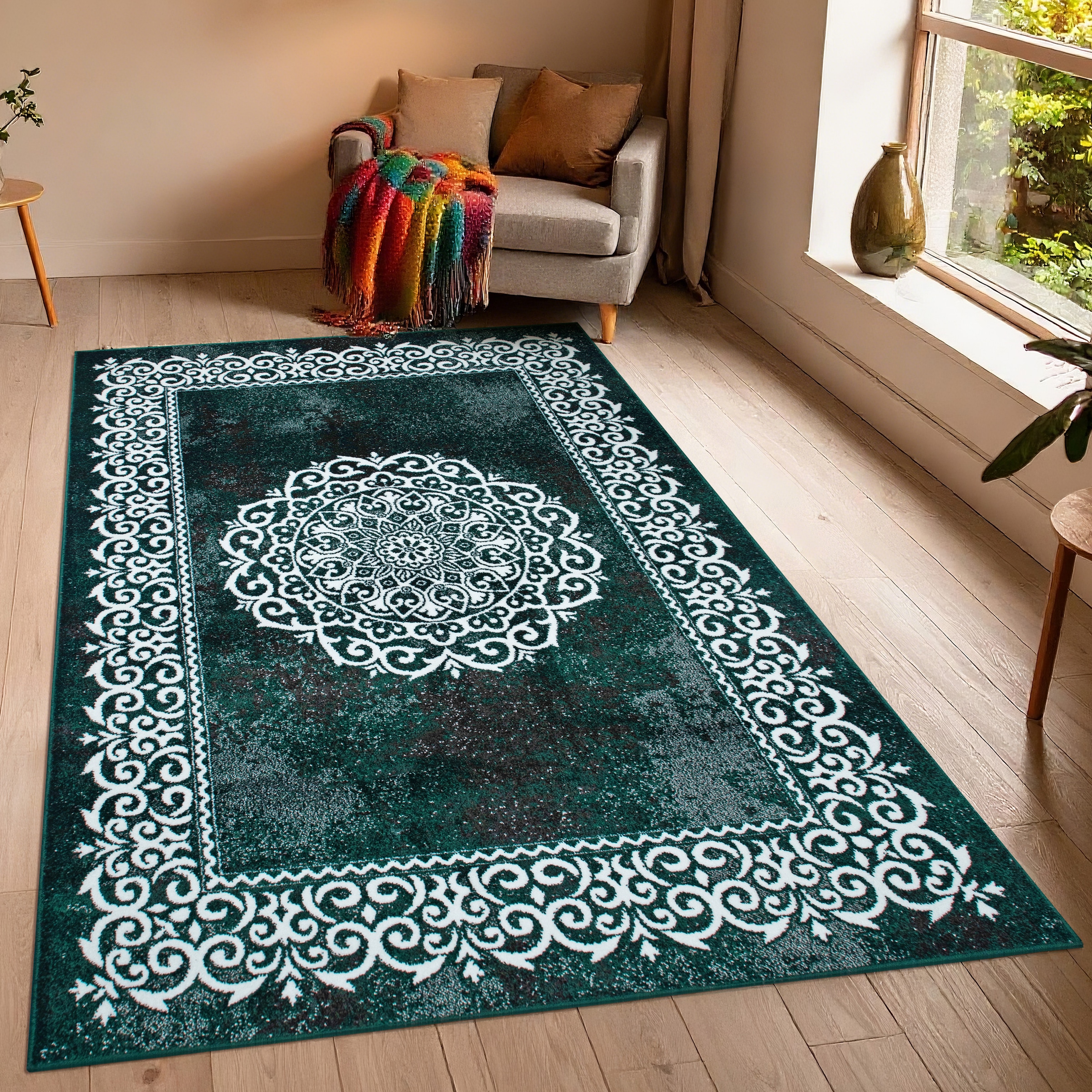 my home Tapis »Dafna« Rectangulaire 9 mm Höhe Orient-Optik, Vintage Design, Kurzflor, pflegeleicht, dezenter Glanz