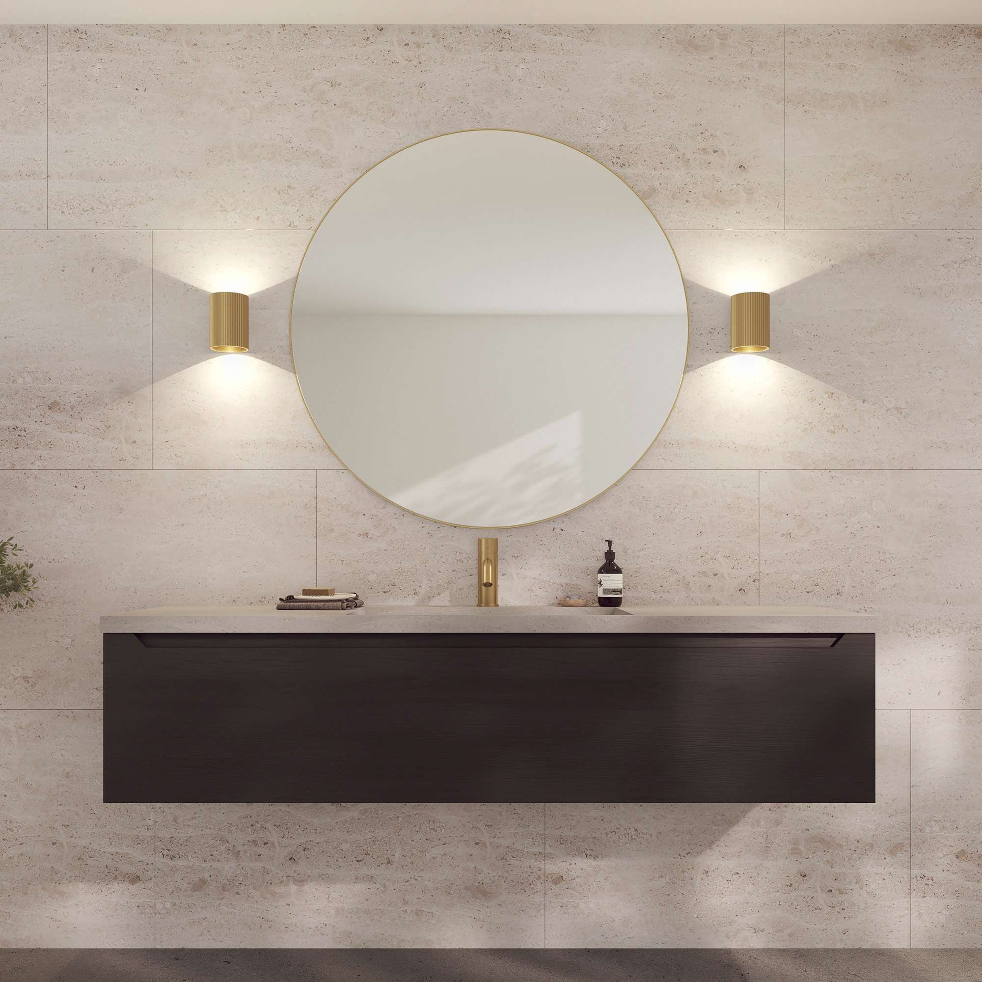 Loevschall Wandspiegel »Refine Wandspiegel rund – stilvoller Designspiegel mit edlem Rahmen,«, in mehreren Grössen & Farben für Bad, Schlafzimmer & Flur