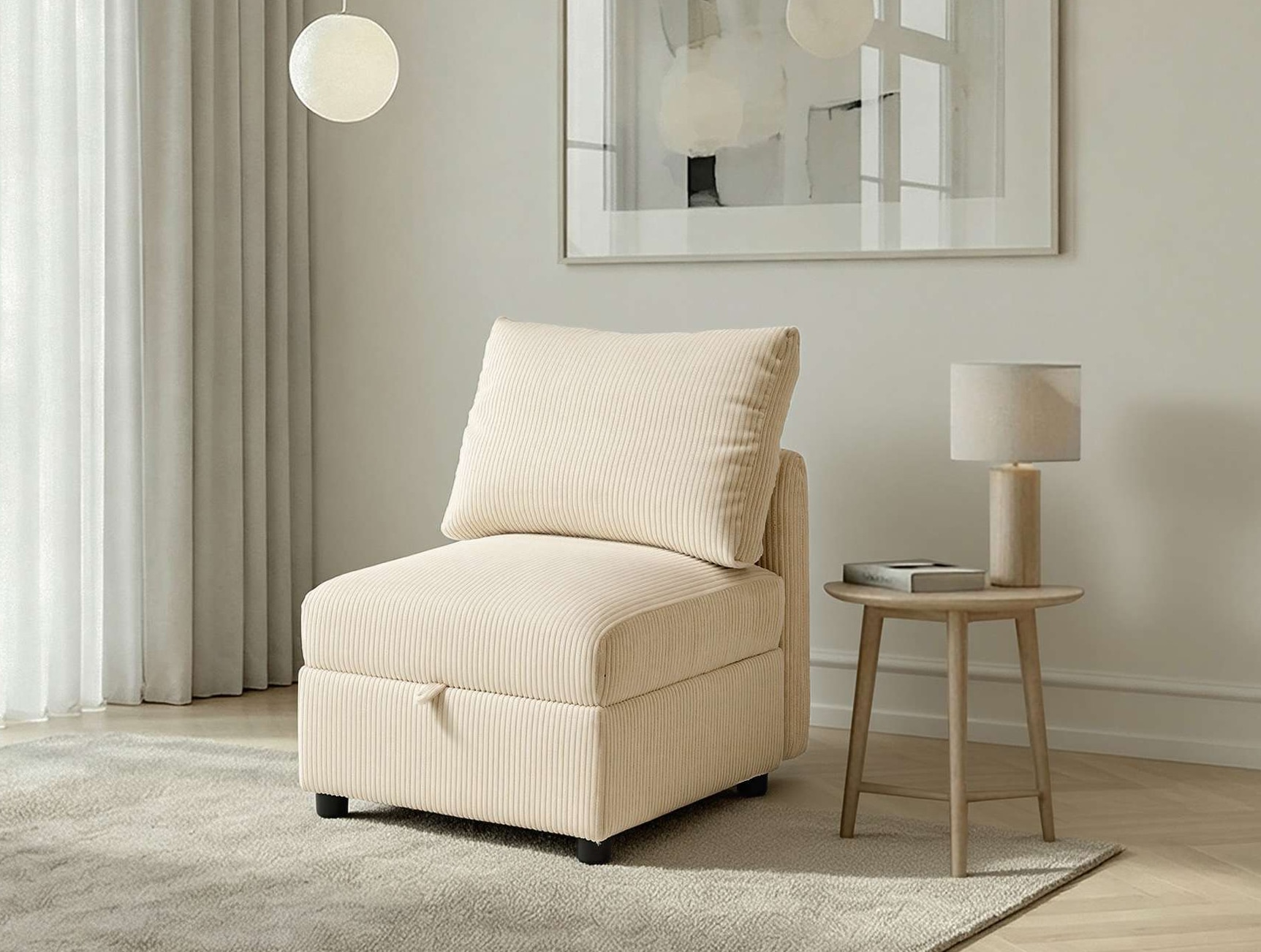 Dorel Home Fauteuil »STILHUS Sofa-Mittel-Element, mit Stauraum, Breite 65 cm, Cord-Bezug« peut être utilisé comme module ou séparément - combinable individuellement