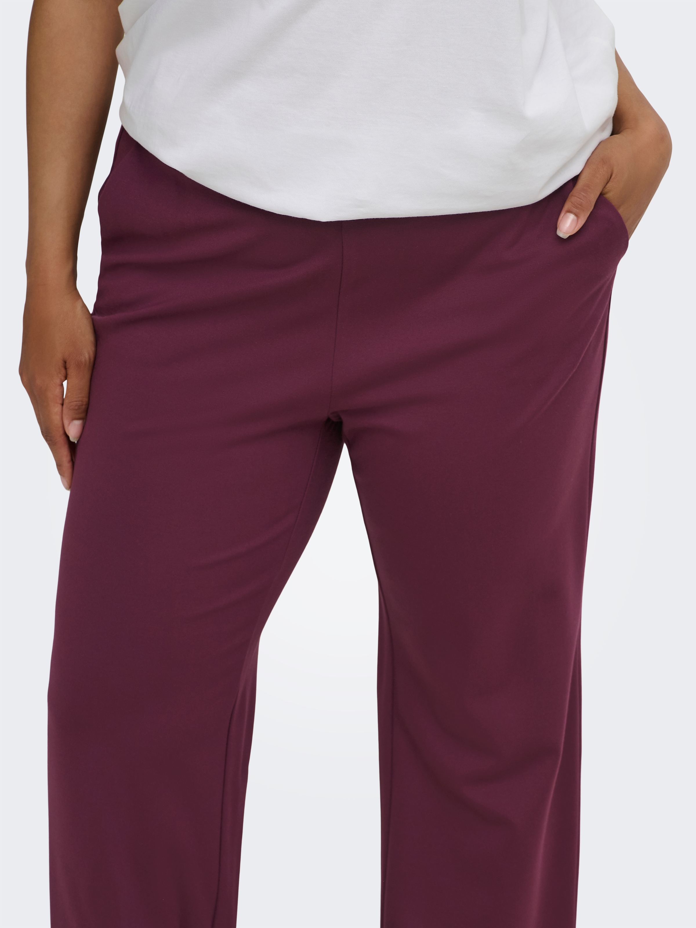 ONLY CARMAKOMA Pantalon de costume »CARGOLDTRASH LIFE MW STRAIGHT PANT NOOS«  Mélange viscose, taille normale