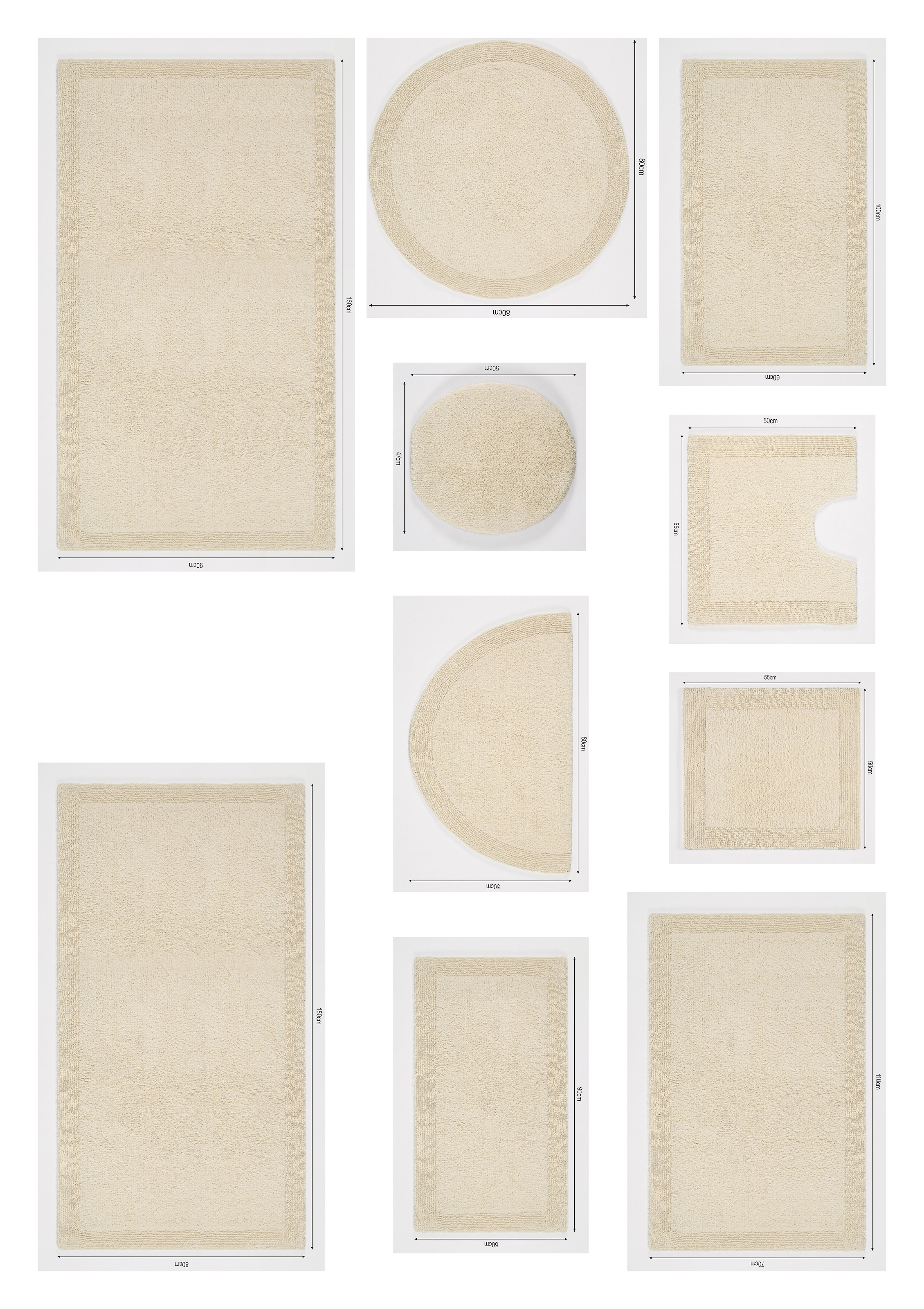 my home Badematte »Kapra, Badvorleger, Badezimmer Teppich«, beidseitig nutzbar-fussbodenheizungsgeeignet-strapazierfähig, mit Bordüre, Badteppich, Badematte, Baumwolle