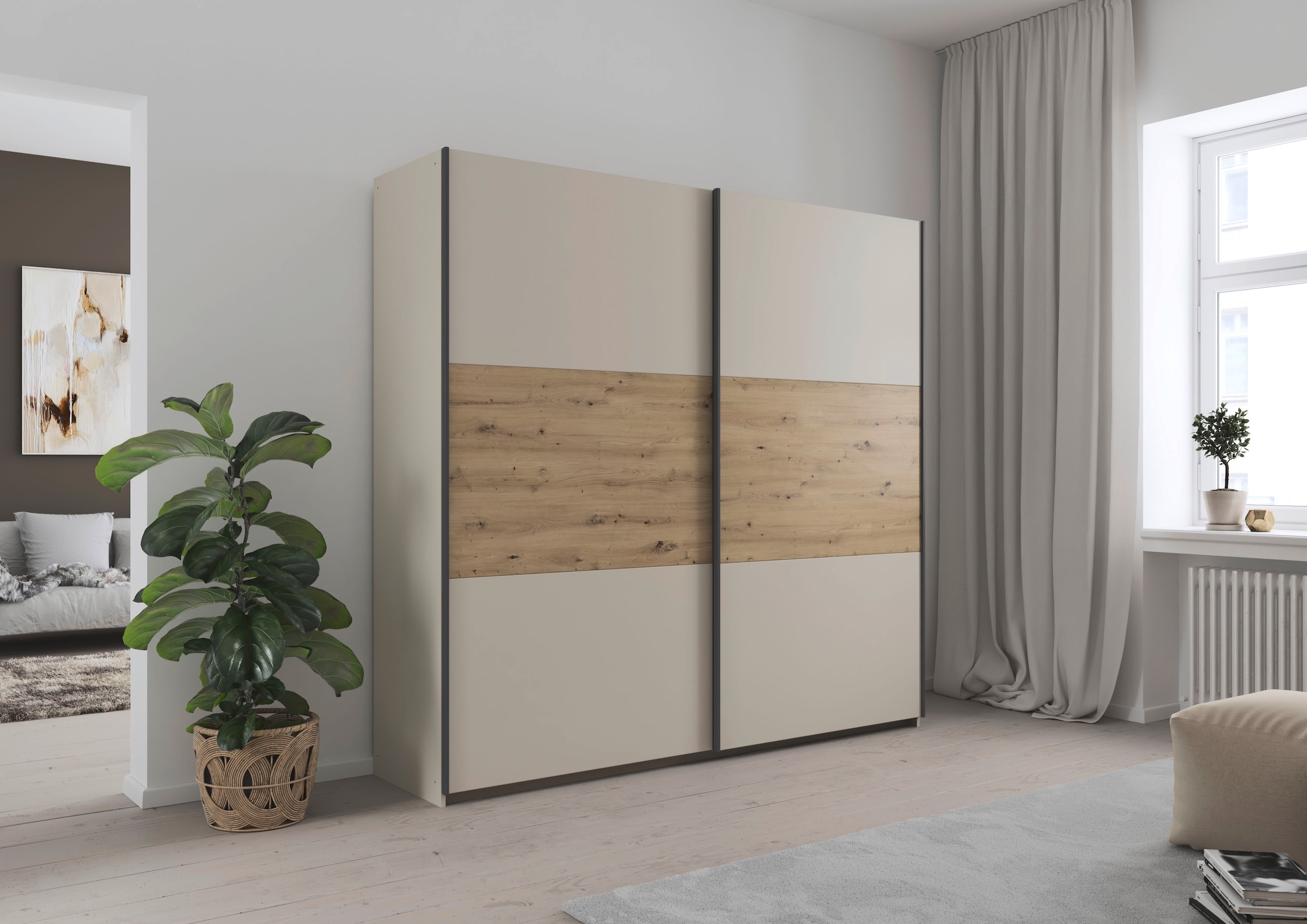 rauch »Kleiderschrank Schrank Garderobe Schlafzimmerschrank SAJO« en 2 largeurs (218, 261 cm) option miroir MADE IN GERMANY