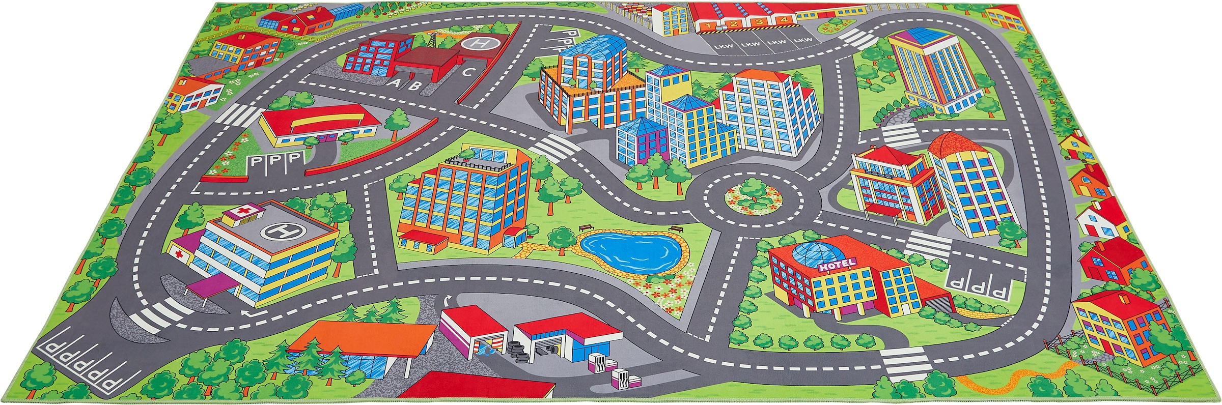 Andiamo Kinderteppich »Street«, rechteckig, 5 mm Höhe, Strassen-Spiel-Teppich, weiche Spielunterlage, rutschhemmend