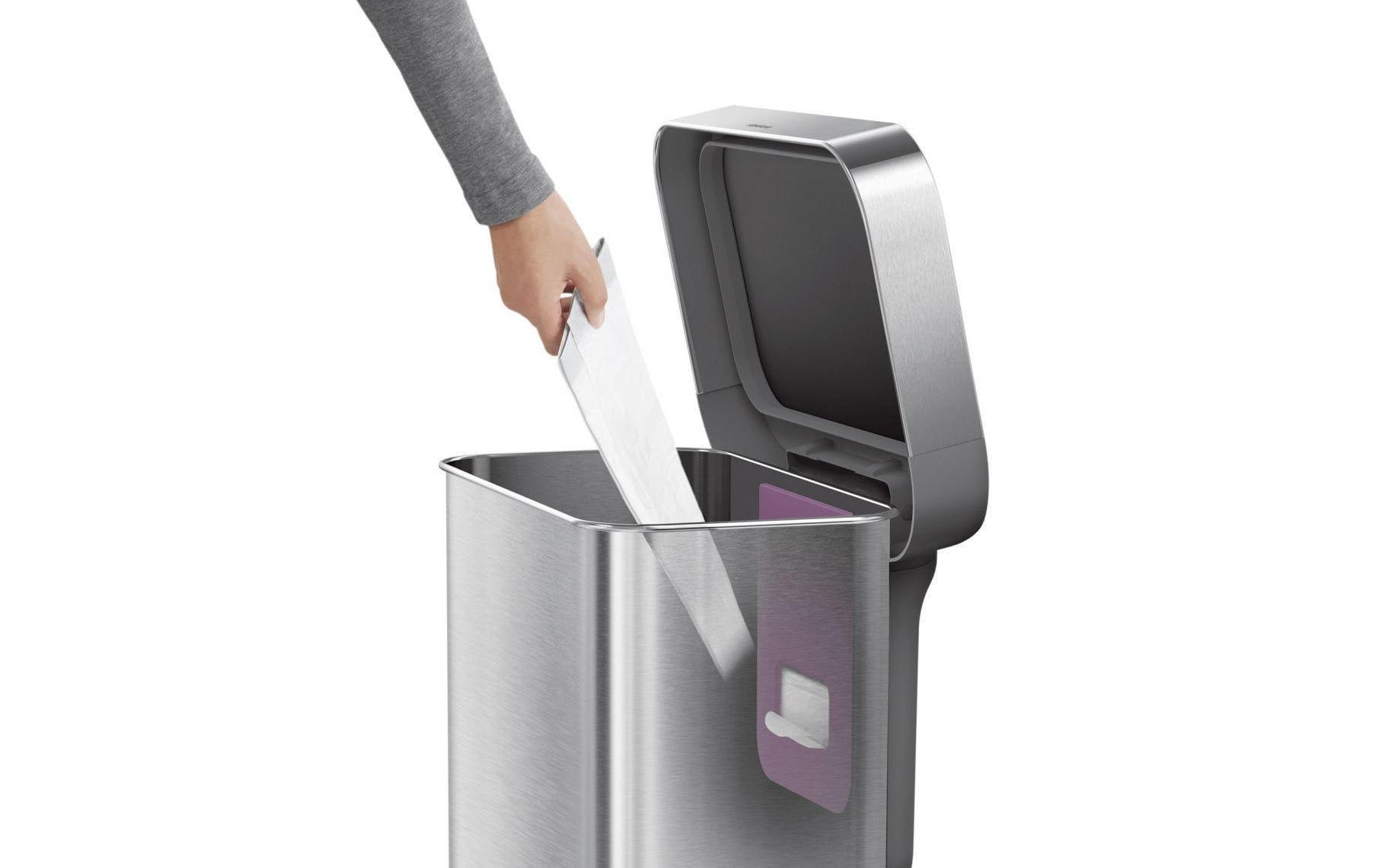 simplehuman Mülleimer »Rechteckiger Treteimer 55L«, 1 Behälter