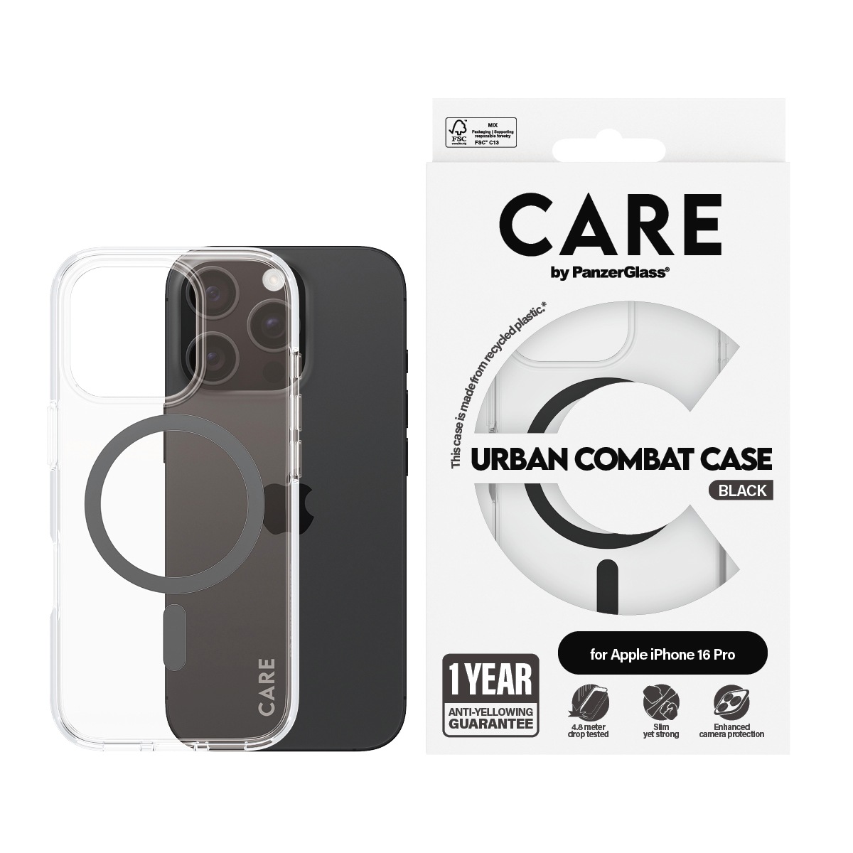 Image of CARE by PanzerGlass Handyhülle "Urban Combat Case mit MagSafe für Apple iPhone 16 Pro" Backcover, Schutzhülle, Handyschutzhülle, Case, Schutzcase, stossfest