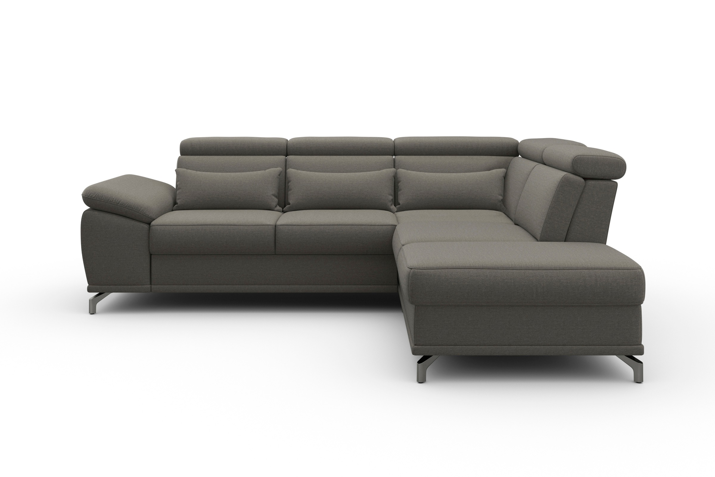 Image of sit&more Ecksofa, mit Sitztiefenverstellung und Federkern, wahlweise mit Bettfunktion und Bettkasten, jeweils inklusive 3 Nierenkissen, frei im Raum stellbar bei Ackermann Versand Schweiz