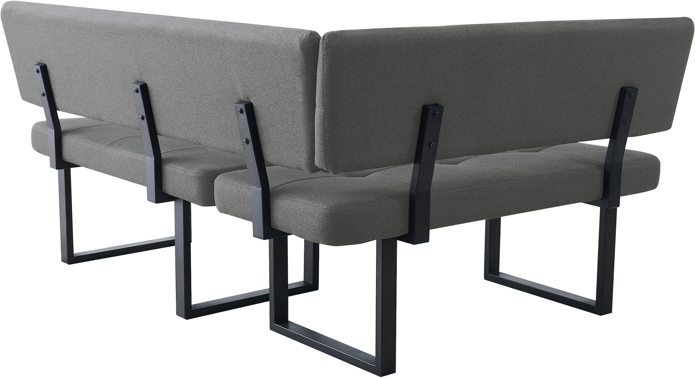 GOODproduct Ensemble de bancs d'angle »Alabama« Ensemble d'épargne, 4 tlg. Sitzgruppe mit Federkern, 2 Freischwingern und Sinterstein-Tisch