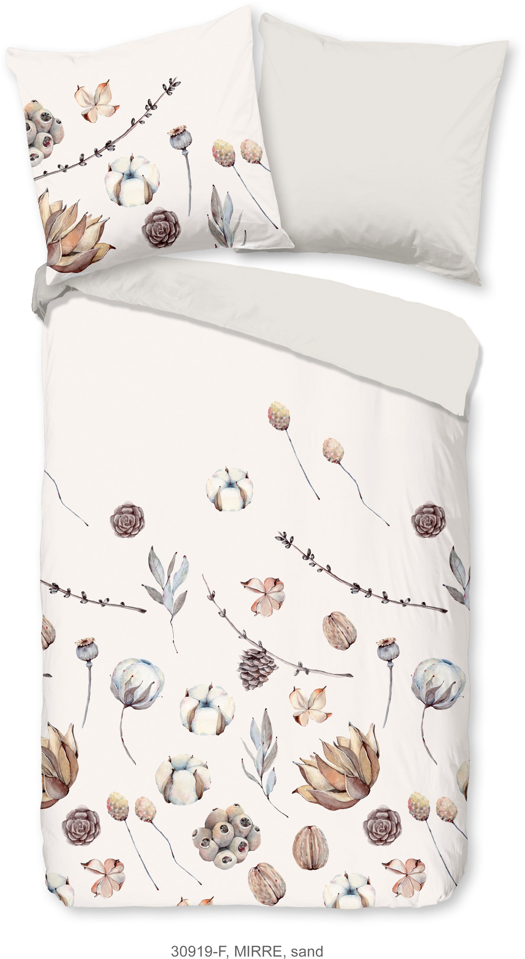 good morning Wendebettwäsche »Mirre«, Biber, 135x200, Warm, Weich, Wendeoptik, Reissverschluss, Simple, Sand