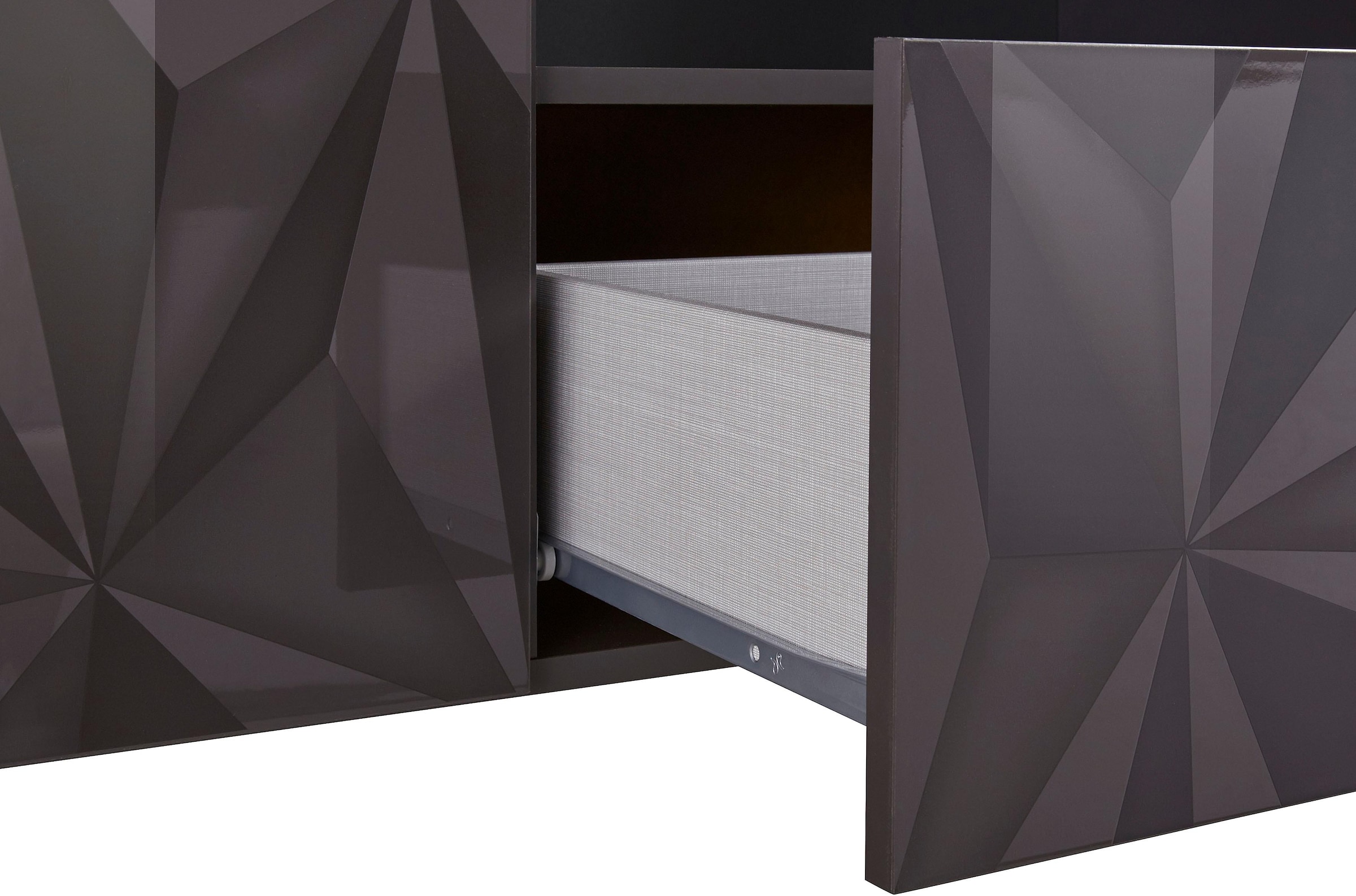 INOSIGN Sideboard »Prisma Breite 241, Kommode 2 Türen, 4 Schubkästen, Anrichte«, Front mit elegantem Siebdruck, grifflos, viel Stauraum