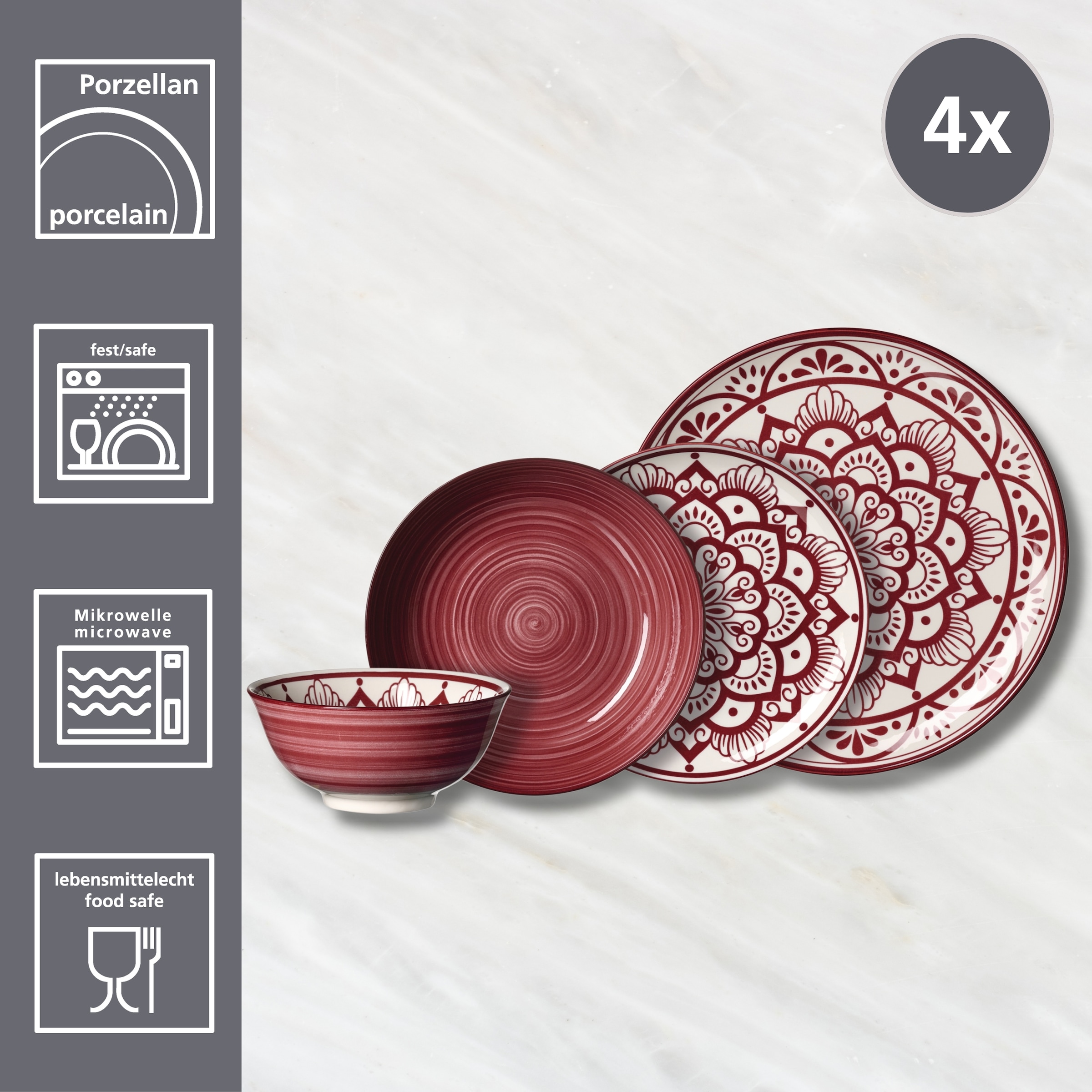 Ritzenhoff & Breker Service de table »Doha« aus Porzellan für 4 Personen