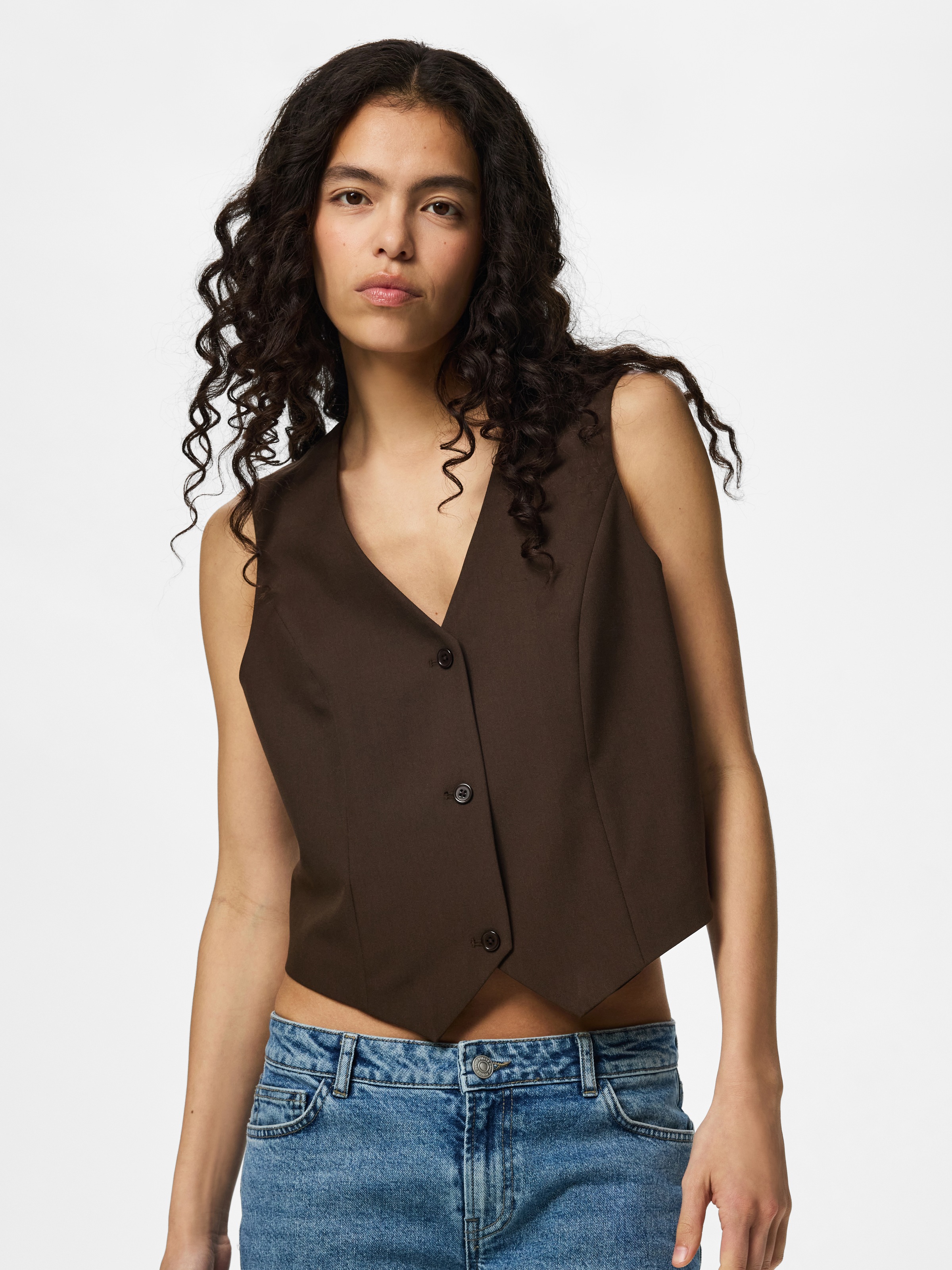 pieces Anzugweste "PCBOSELLA VEST NOOS BC" Materialmix