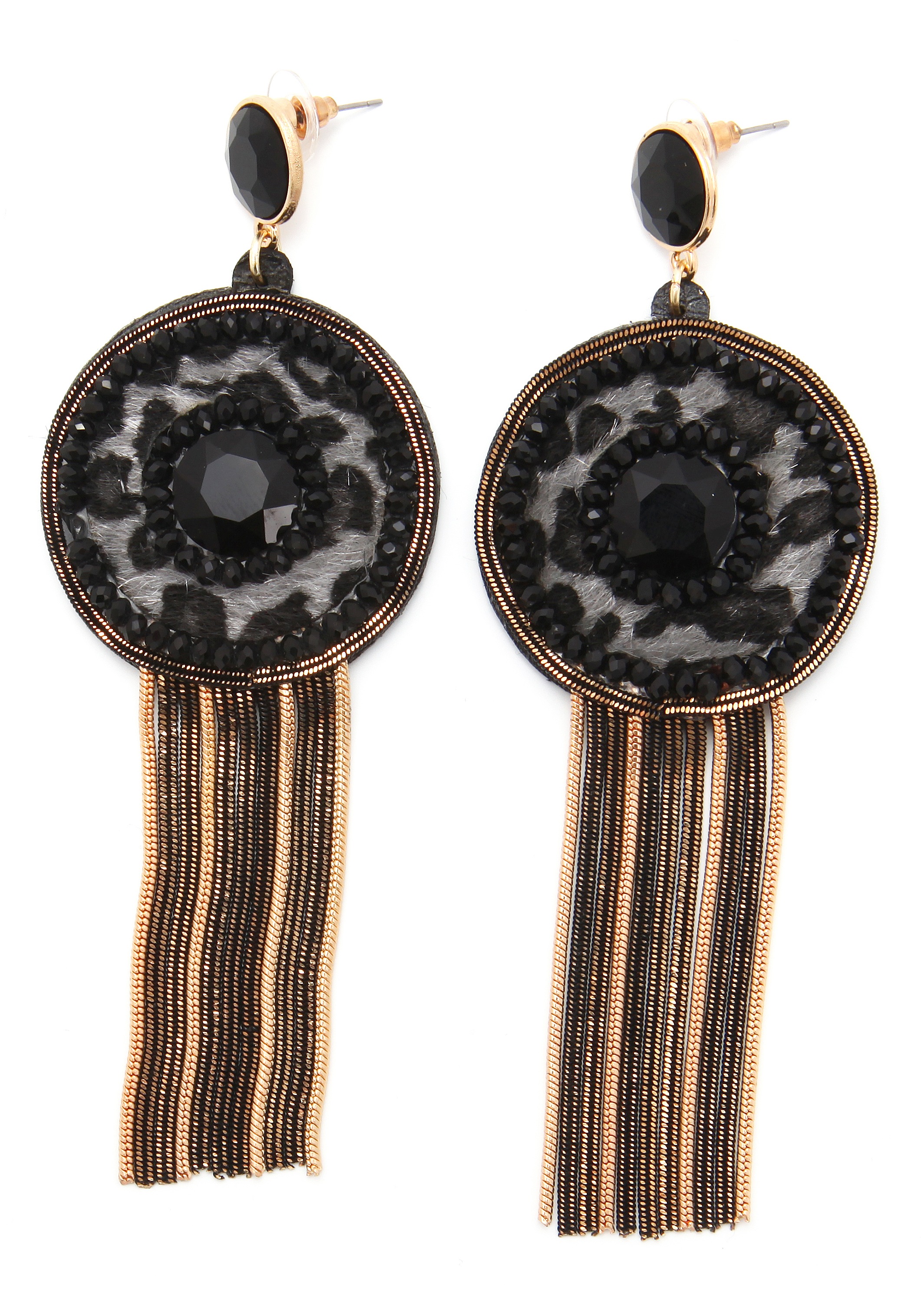 Paar Ohrstecker »Leo-Design, schwarz«