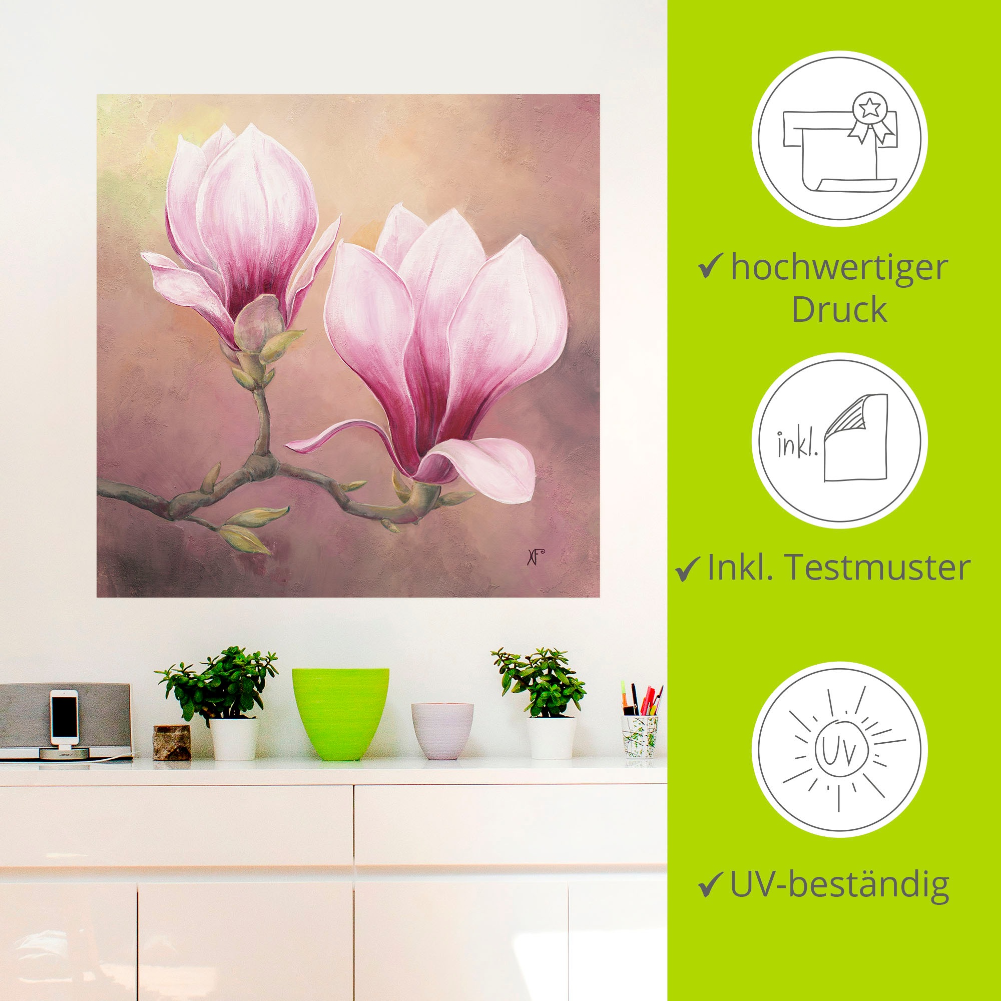 Artland Wandbild »Späte Magnolie«, Blumenbilder, (1 St.), als Alubild, Leinwandbild, Wandaufkleber oder Poster in versch. Grössen
