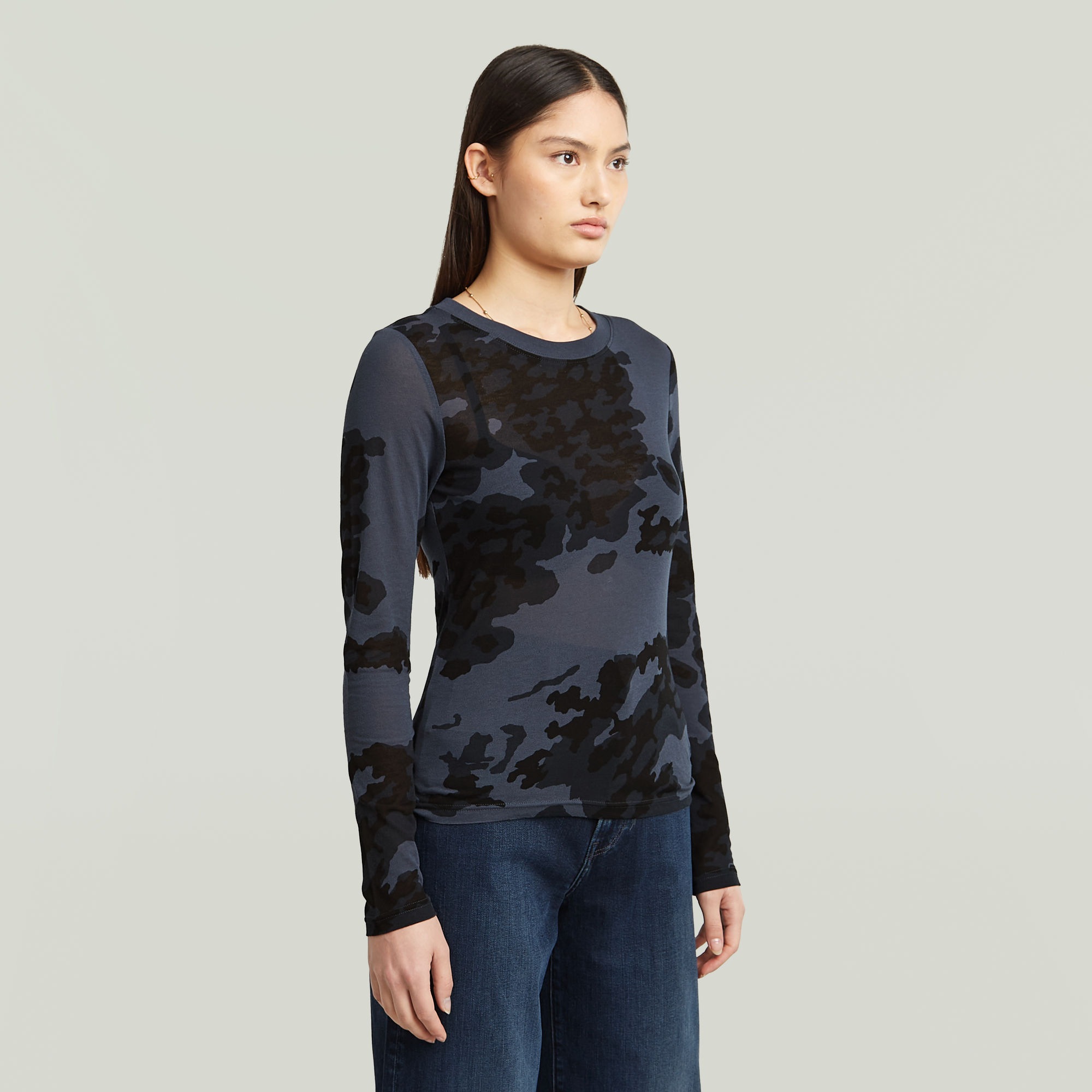 Image of G-STAR Langarmshirt "Aop Slim Wmn" mit Allover-Print