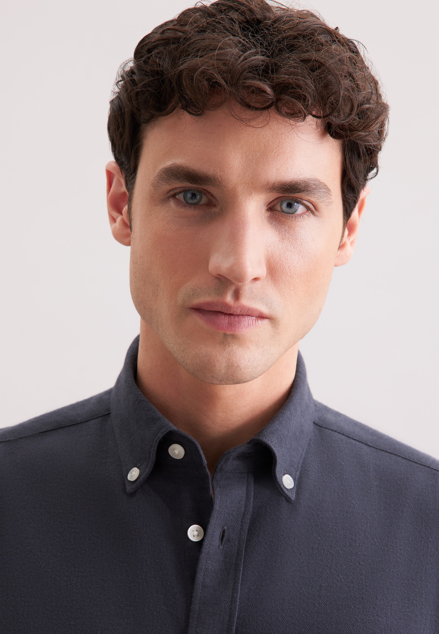 seidensticker Flanellhemd Regular 1/1 Button-Down-Kragen Uni