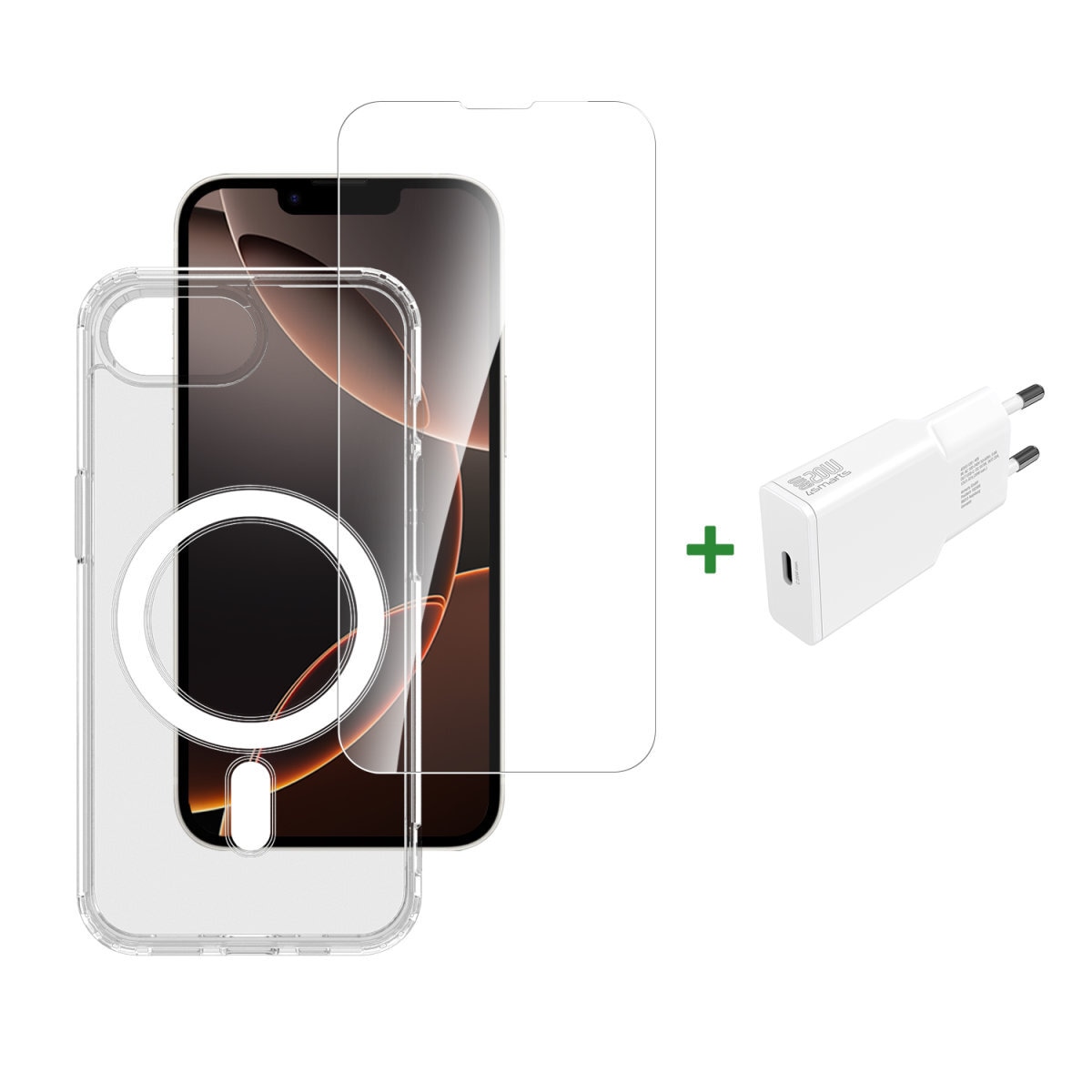 4smarts Handyhülle »3in1 Premium Starter Set für Apple iPhone SE (4.Gen.)«, Backcover, Schutzhülle, Handyschutzhülle, Case, Schutzcase, stossfest