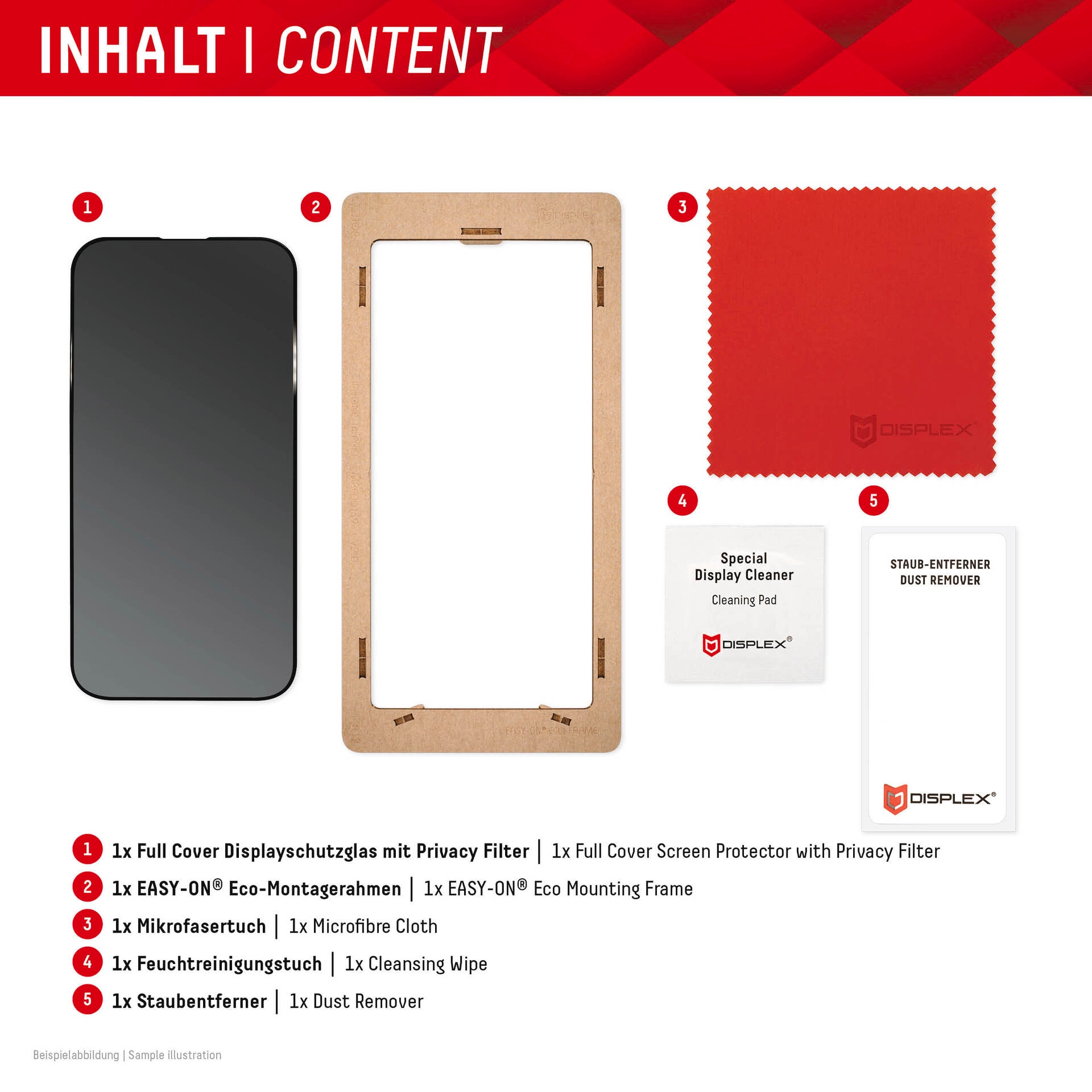 Displex Displayschutzglas »Privacy Glass« für Samsung Galaxy S24 Ultra Blickschutz Displayschutzfolie Displayschutz kratzer-resistent 10H