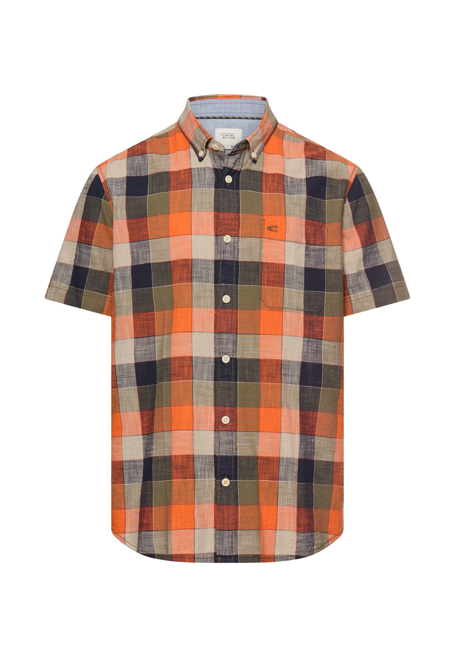 camel active Karohemd Kurzarm, mit Button-Down-Kragen