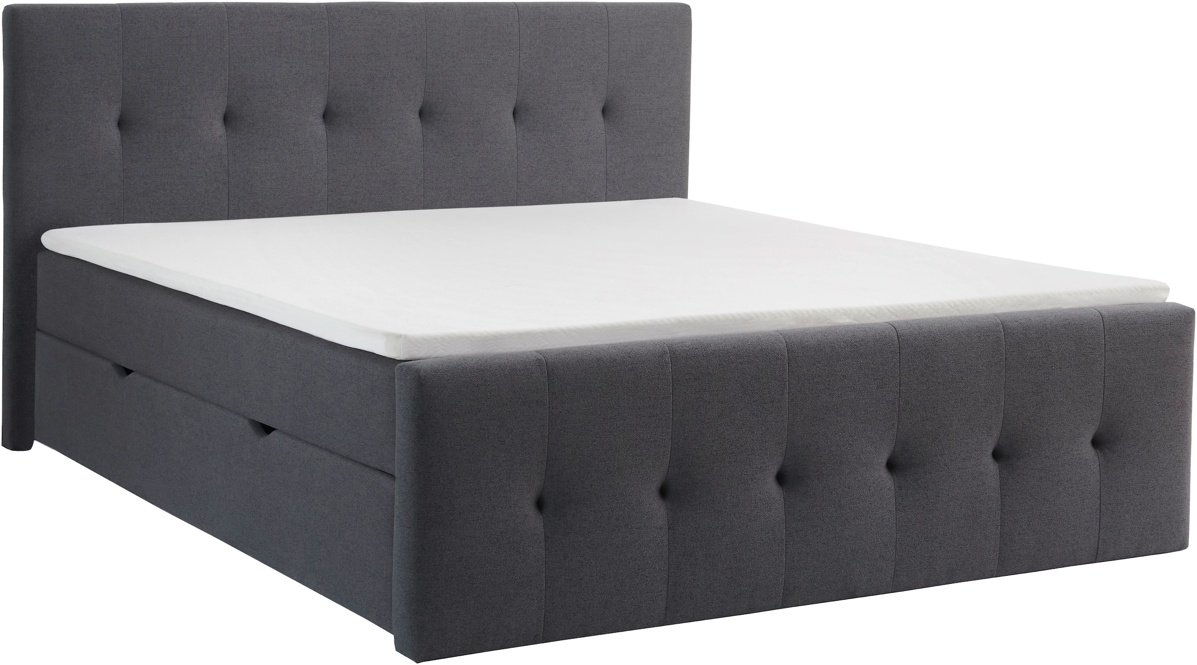 Home affaire Lit de boxe »Tessaja, inkl. Bettkasten, in der Breite 180x200cm erhältlich« Kopf- und Fussteil gesteppt, inkl. Anti-Slip-Topper