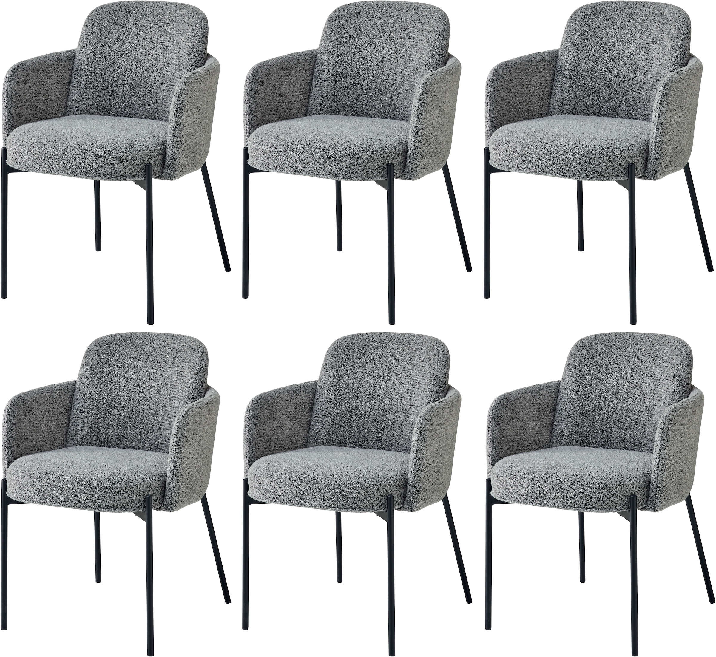 Image of Stolkom Armlehnstuhl "Flora BxHxT 61x84x63 cm" (Set) 6 Stk.Breite 61cm, Federkern im Sitz