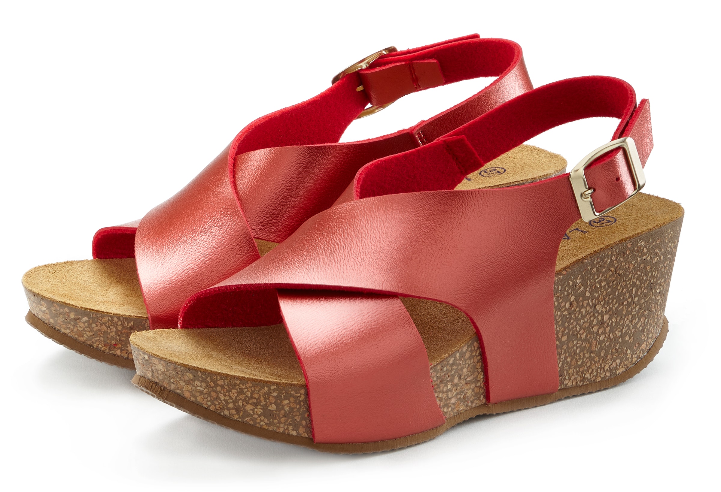 Image of LASCANA Sandalette "Sommerschuh" Sommerschuh mit Keilabsatz und Korkfussbett