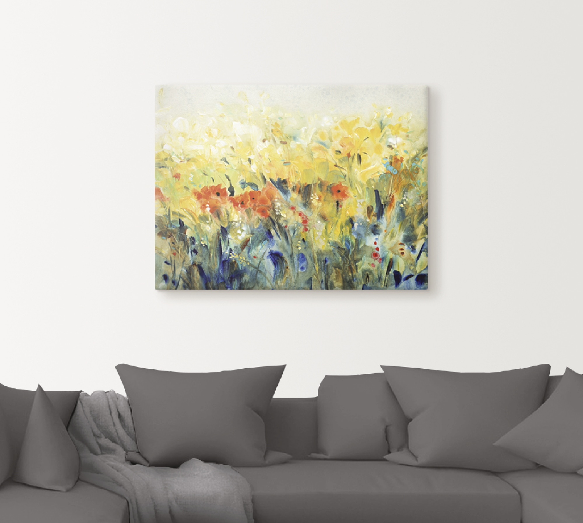 Artland Tableau sur toile »Schwingende Blumen II« Prairie fleurie 1 cuis tlg. tendu sur cadre en bois