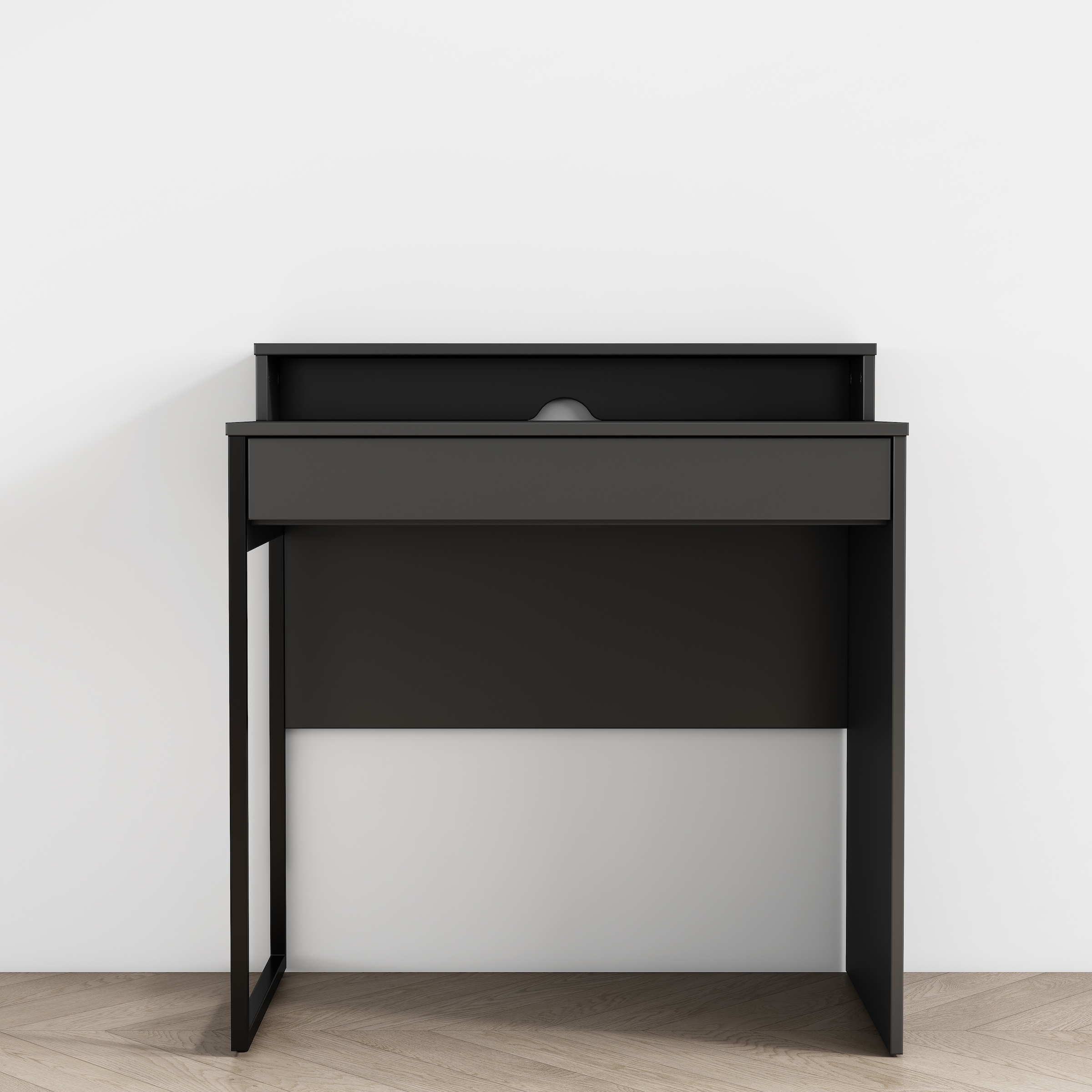 GOODproduct Schreibtisch »Moid, Computertisch in modernem Design« Breite 80 cm, mit Schublade, Kabeldurchlass & Metallkufe