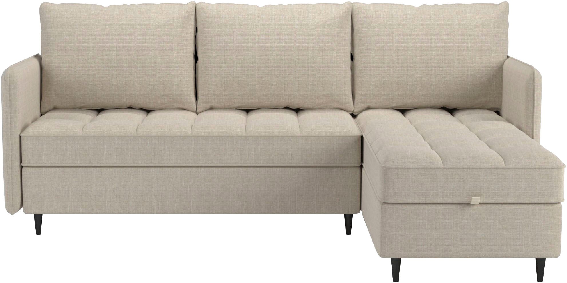 Dorel Home Ecksofa »LINDHUS, L-Form, 4 verschiedene Stellvarianten, Lounge-Sofa,«, Wohnlandschaft, mit Recamiere, grosser Bettkasten, Cord, Chenille
