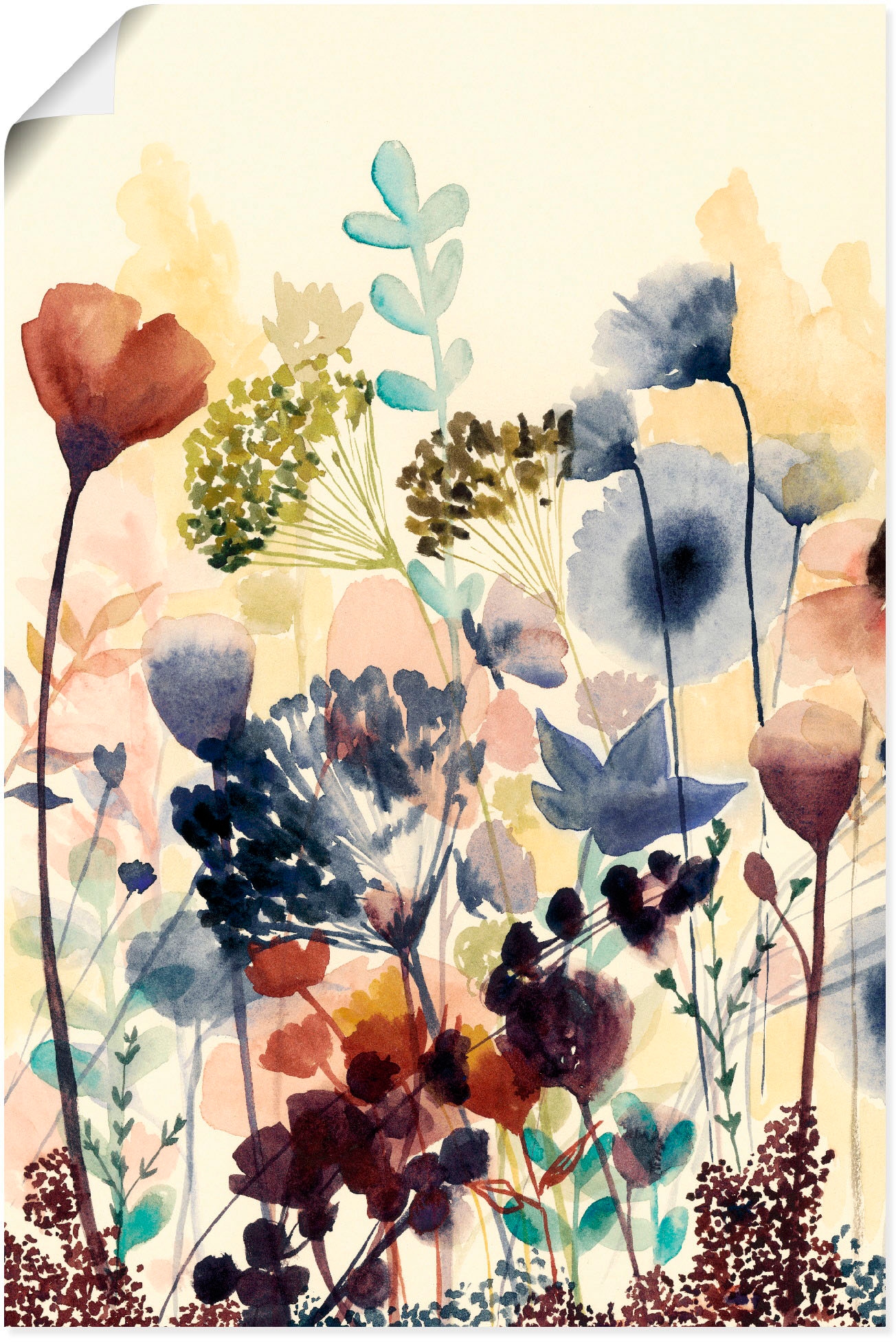 Image of Artland Wandbild "Sonnengetrocknete Blüten I" Blumenwiese 1 Stk. tlg. als Alubild, Leinwandbild, Poster in verschied. Grössen