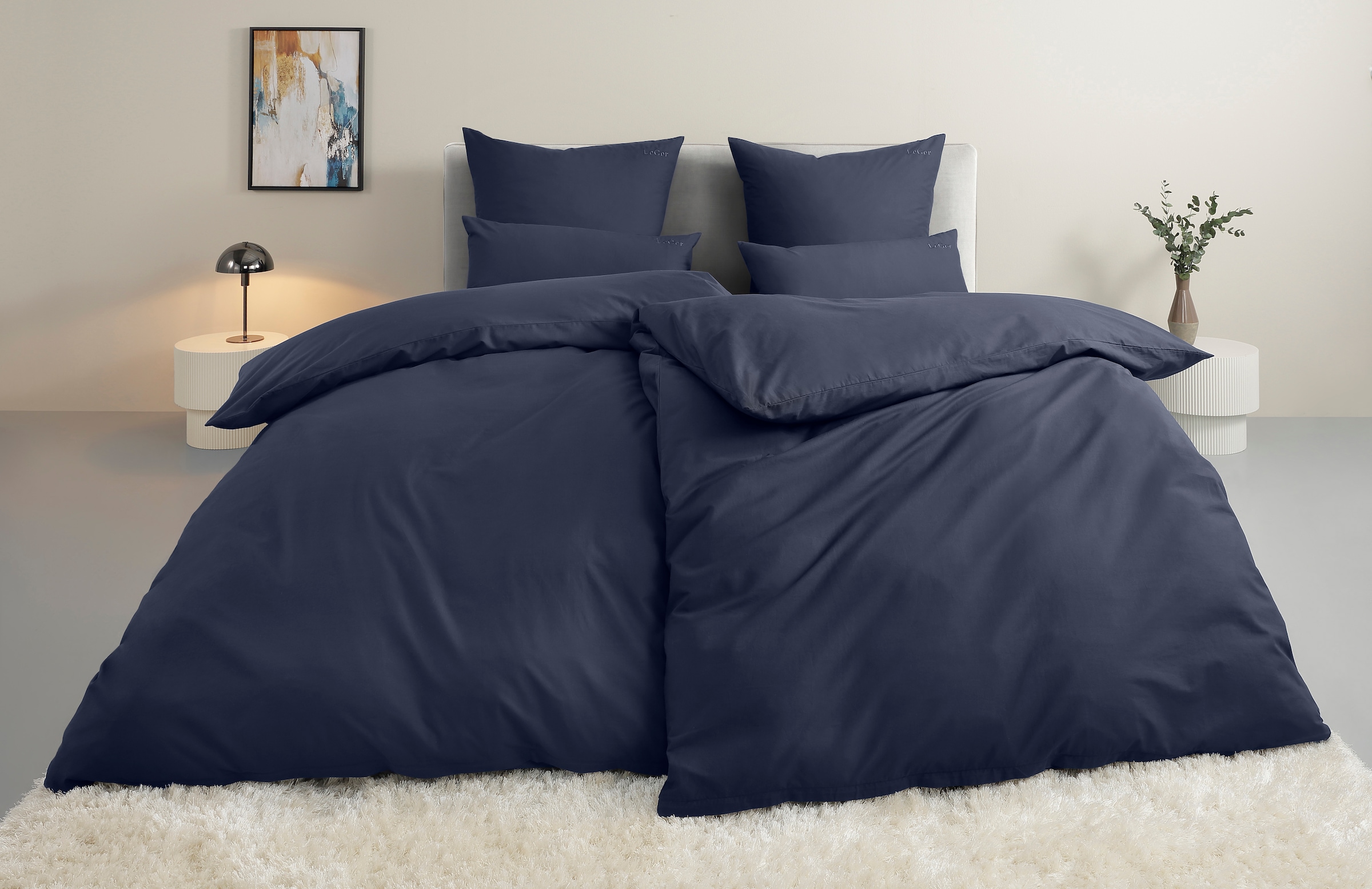 LeGer Home by Lena Gercke Bettwäsche »Anisa in Gr. 135x200, 155x220 cm oder 200x200«, Bettwäsche aus Baumwolle, unifarbene Bettwäsche mit Reissverschluss