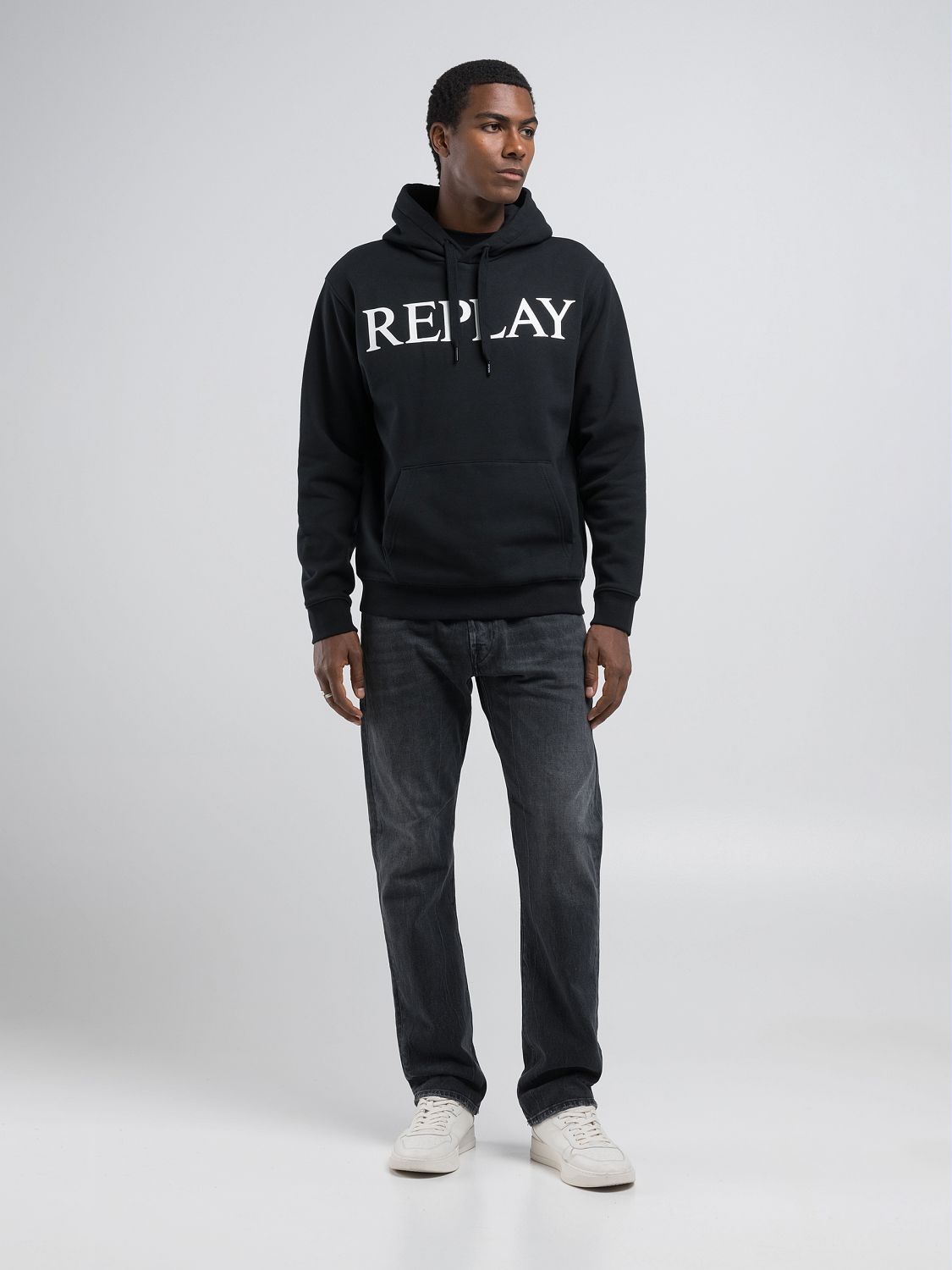 Replay Kapuzensweatshirt , mit grossem Markenprint vorn
