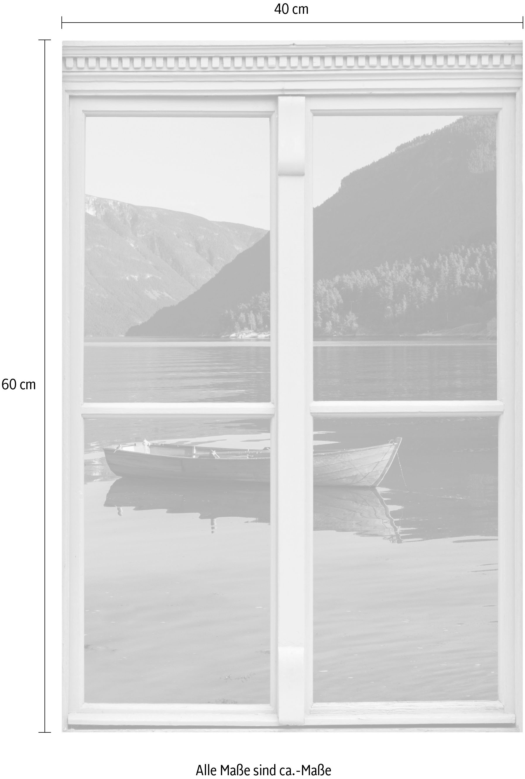 queence Wandsticker »Boot auf See« Wandsticker, Wandbild, selbstklebend, 3D, Fenster