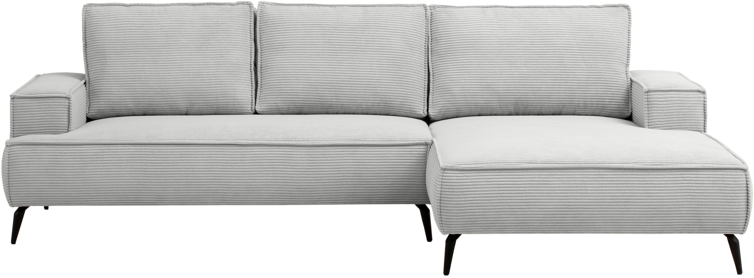 andas Ecksofa »TVINNU, L-Form in Cord, Sofa«, wahlweise Recamiere rechts/links, schwarze Füsse, bequemer Sitzkomfort