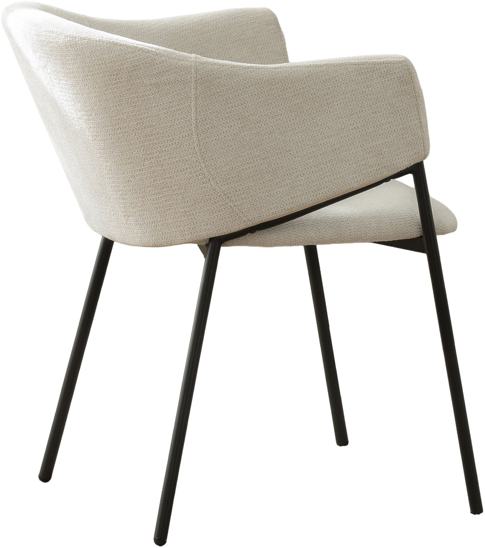 byLIVING Chaise de salle à manger »YORK« (Ensemble) 2 cuistissu structuré beige, jusqu'à 110 kg, mousse, piètement 4 pieds