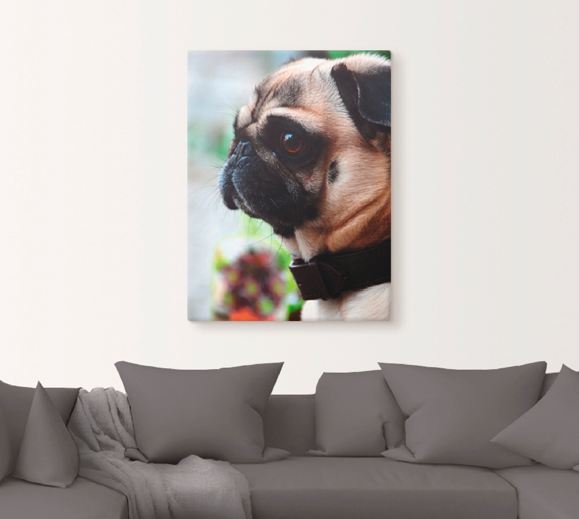 Artland Leinwandbild »Mops«, Haustiere, (1 St.), auf Keilrahmen gespannt