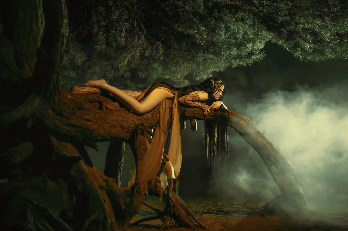 Image of Papermoon Fototapete "Frau in Höhle"