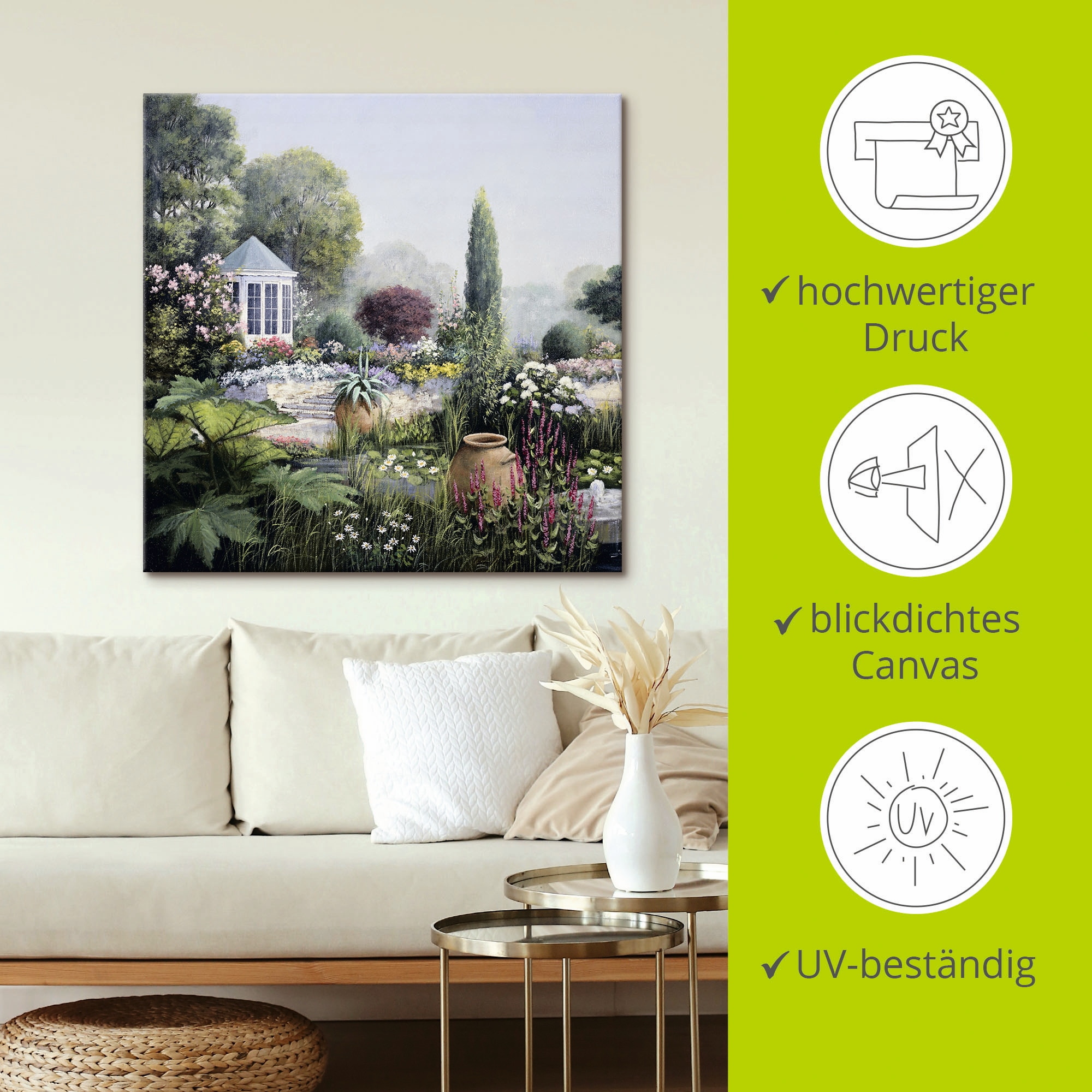 Artland Leinwandbild »Paradies I«, Garten, (1 St.), auf Keilrahmen gespannt