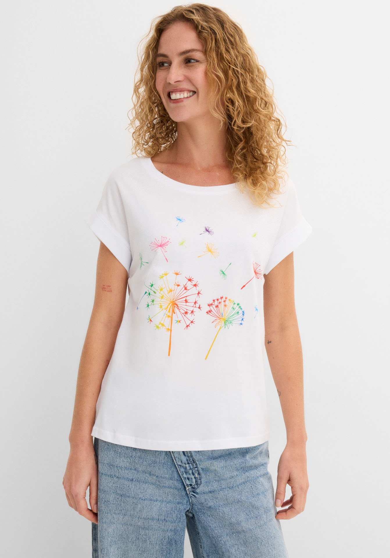 Image of bonprix T-Shirt bequeme Passform, Kurzarm-Design, aus Baumwolle