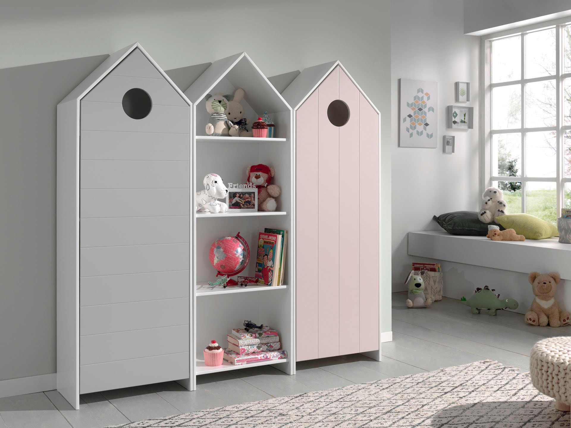 Vipack Set de chambre d'adolescent »Casami, best. aus 2 Schränken mit Drehtür, 1 Regalschrank, TOP modern« L/H/P env. 115,2x171,3x37 cm, différentes combinaisons de couleurs disponibles, 