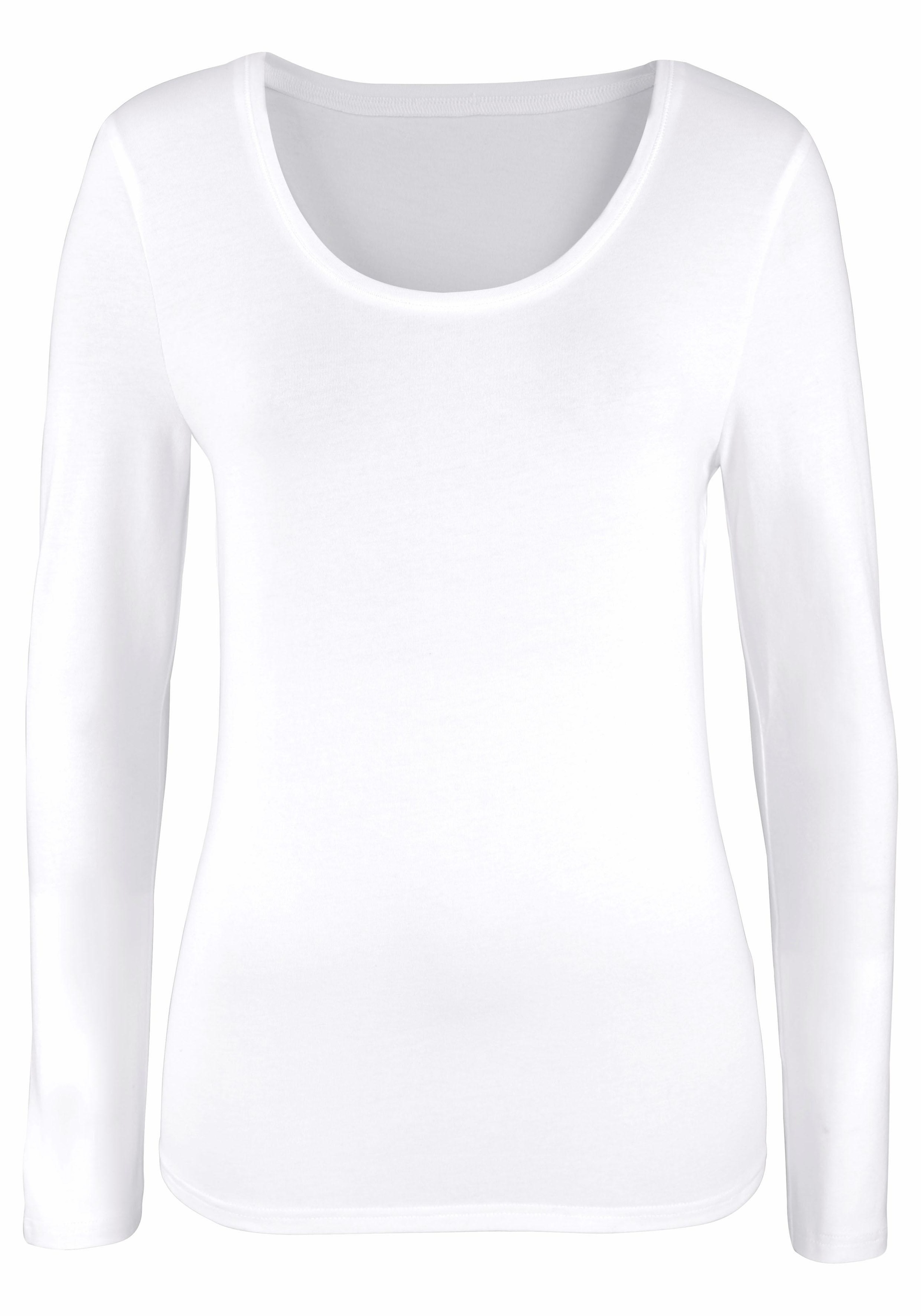 Vivance Langarmshirt »aus elastischer Baumwoll-Qualität«, (2er-Pack)