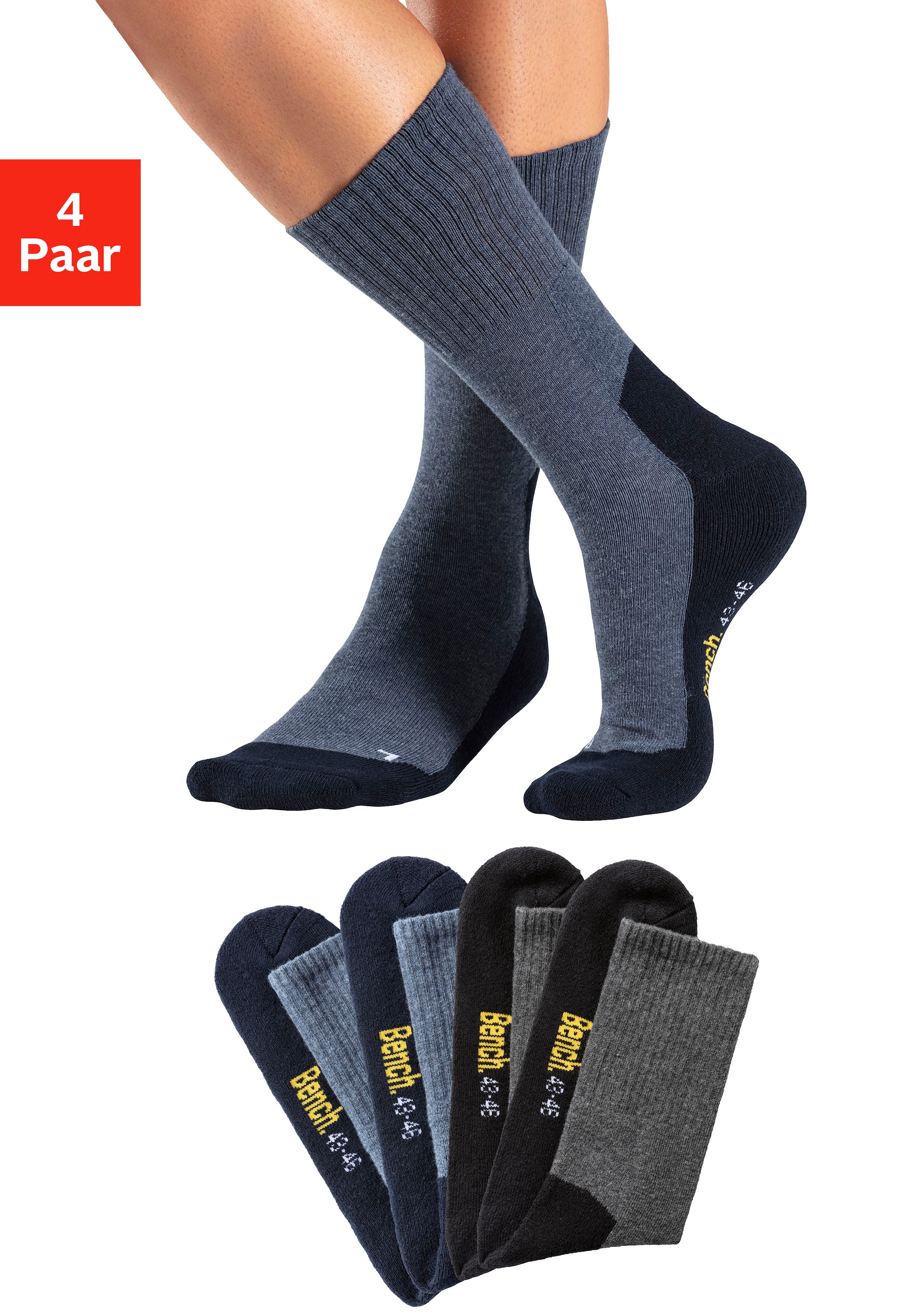 Bench. Tennissocken, (Packung, 4 Paar), mit Fussfrottee